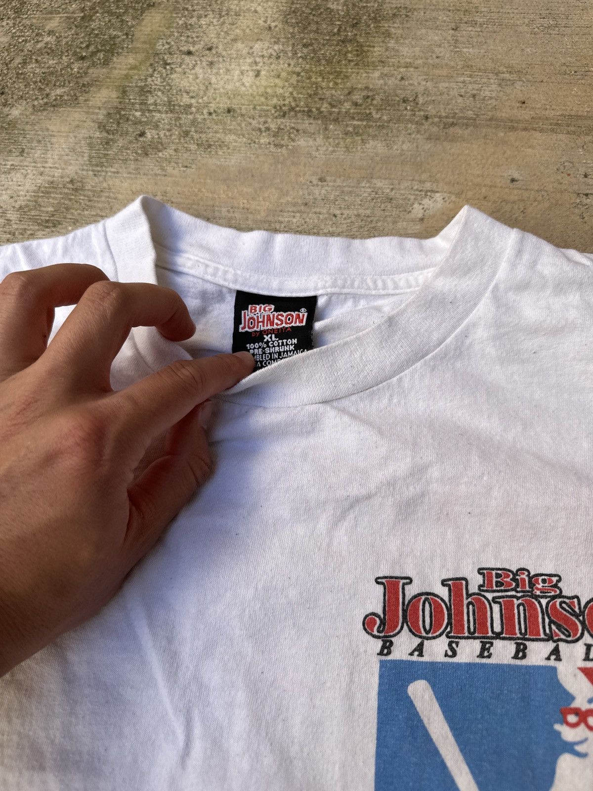 Big John × Vintage Vintage 90s Baseball Big Johnson Dirty Humor white tshirt Size US L / EU 52-54 / 3 - 4 Thumbnail