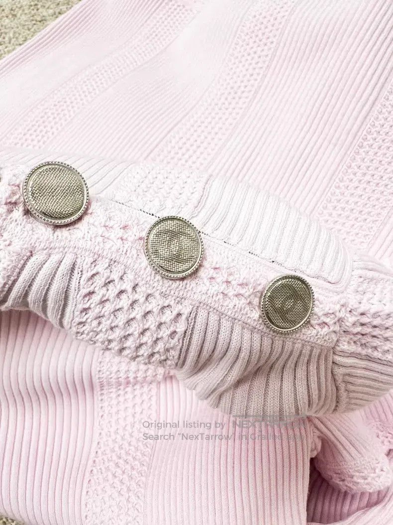 Chanel Chanel Round-neck knitted short sleeves Size XS / US 0-2 / IT 36-38 - 4 Thumbnail
