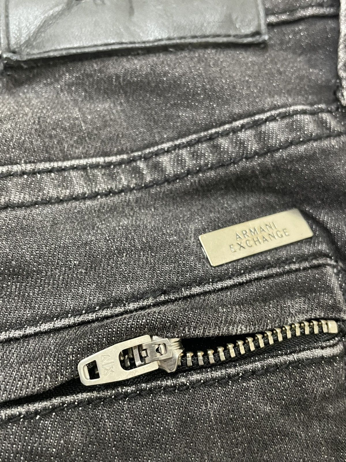 Armani Exchange Armani Exchange Black Biker Jeans w/ Ribbed Knee Panels LGB Size US 34 / EU 50 - 10 Thumbnail