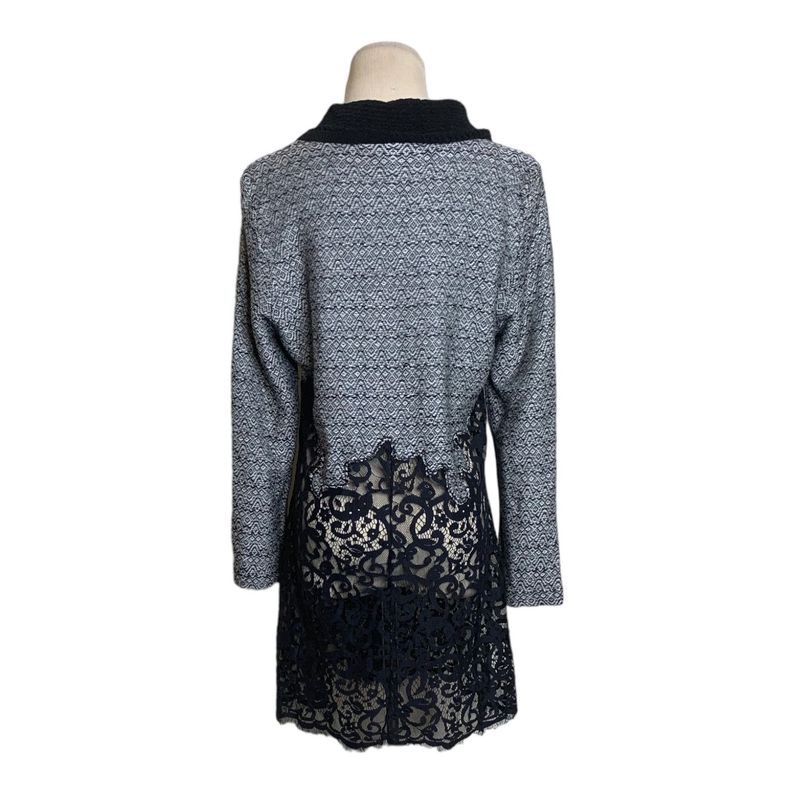 NIC+ZOE Nic-Zoe gray black lace button blazer size M Size M / US 6-8 / IT 42-44 - 8 Thumbnail
