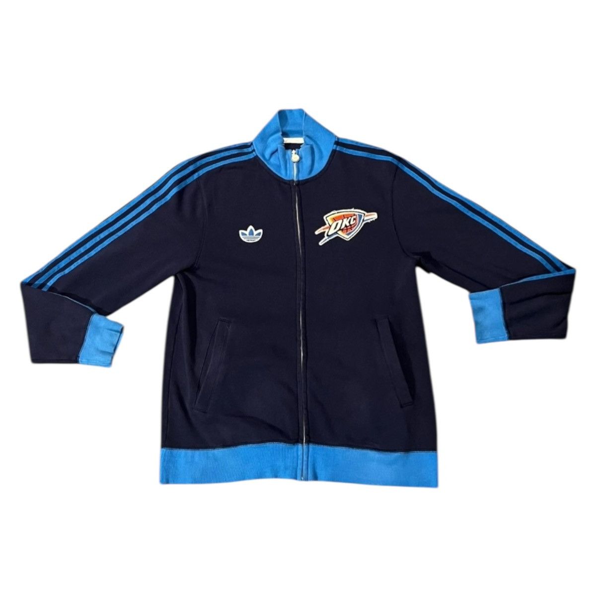 Adidas Vintage 2012 OKC Thunder Zip Up Fleece Size US M / EU 48-50 / 2 - 2 Thumbnail