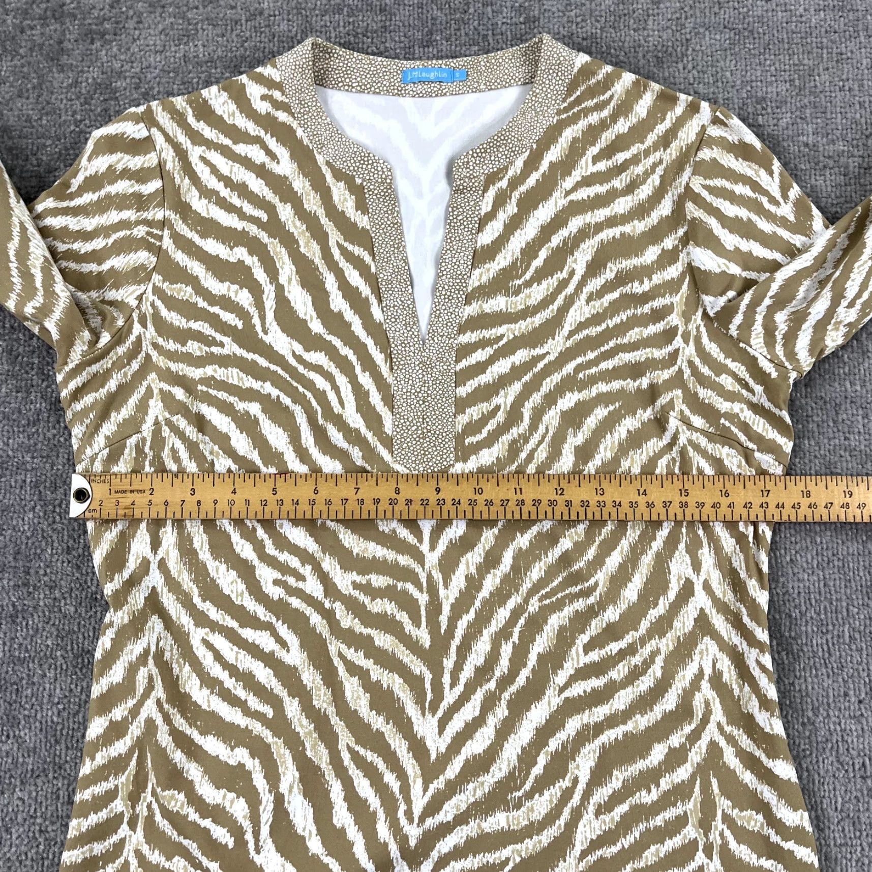 J.McLaughlin J. McLaughlin Women's Tunic Shirt Small Animal Print Cotton Blend Casual Top Size S / US 4 / IT 40 - 4 Thumbnail
