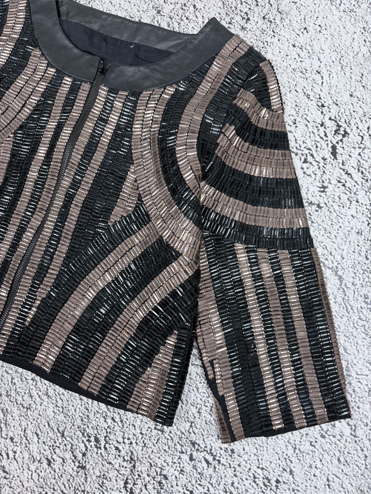 Morgan De Toi MORGAN DE TOI Art Deco Beaded Crop Jacket T40/M Y2K Size M / US 6-8 / IT 42-44 - 3 Thumbnail