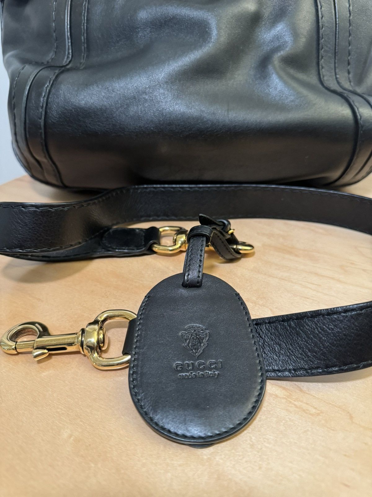 Gucci GUCCI Black Leather GG Running Medium Double G Hobo Bag Size ONE SIZE - 16 Thumbnail