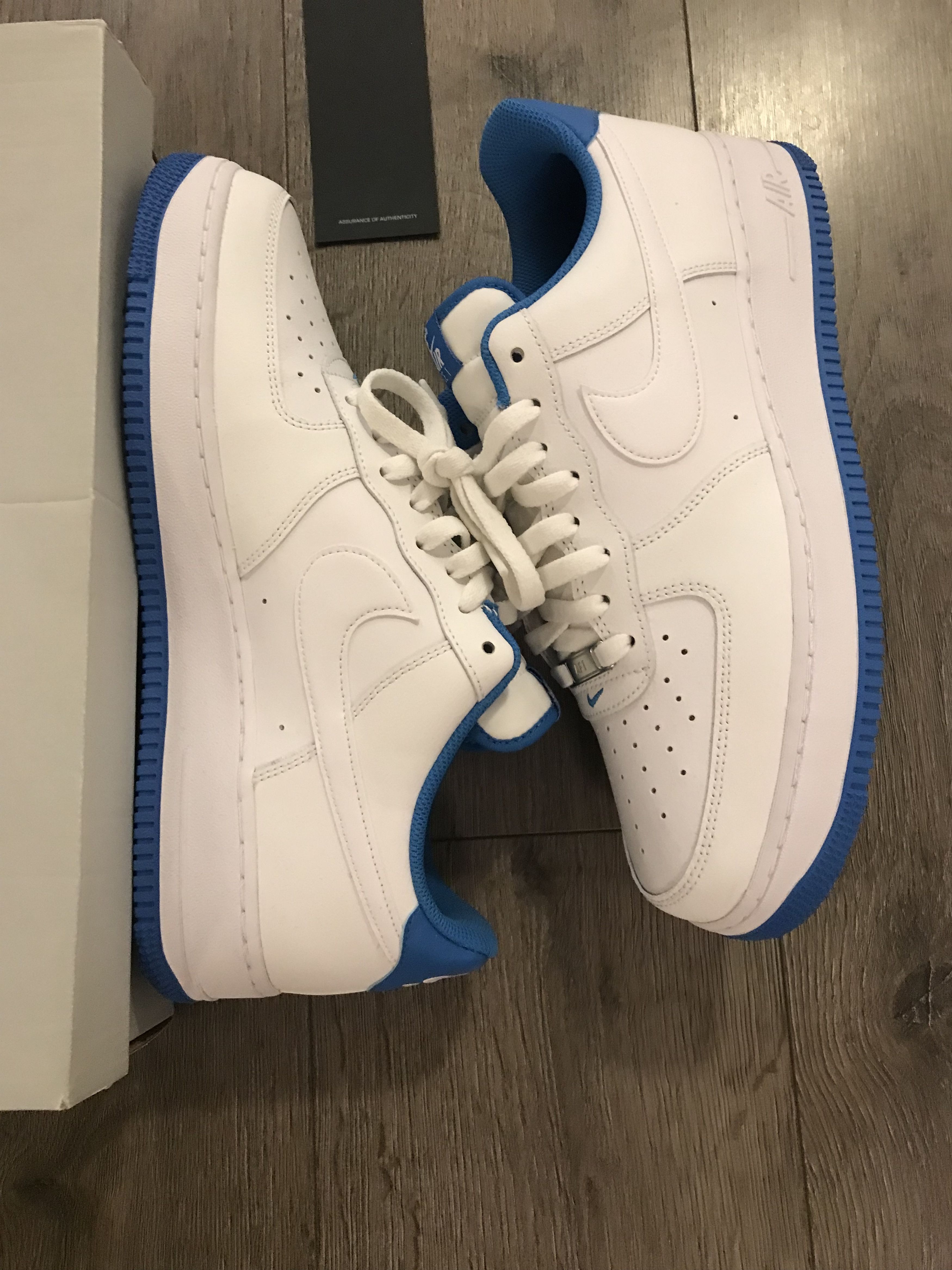 Nike Nike Air Force 1 Low '07 White Light Photo Blue Size US 12 / EU 45 - 3 Thumbnail