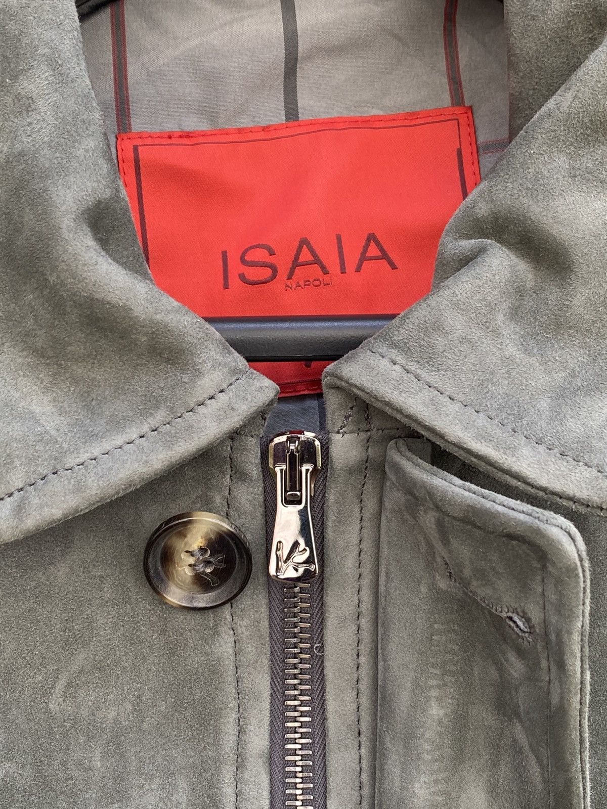 Isaia S/S 2017- Isaia- Aqualeather- Suede Leather Bomber Jacket Size US L / EU 52-54 / 3 - 6 Thumbnail