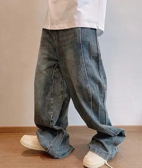 VIBE Y2K Washed Blue Wave Jeans Unisex Size US 30 / EU 46 - 4 Thumbnail