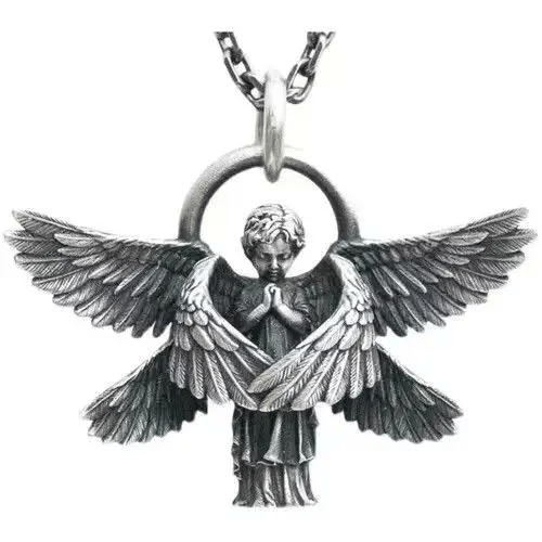 Vintage Prayer Angel Pendant Necklace Size ONE SIZE - 1 Thumbnail