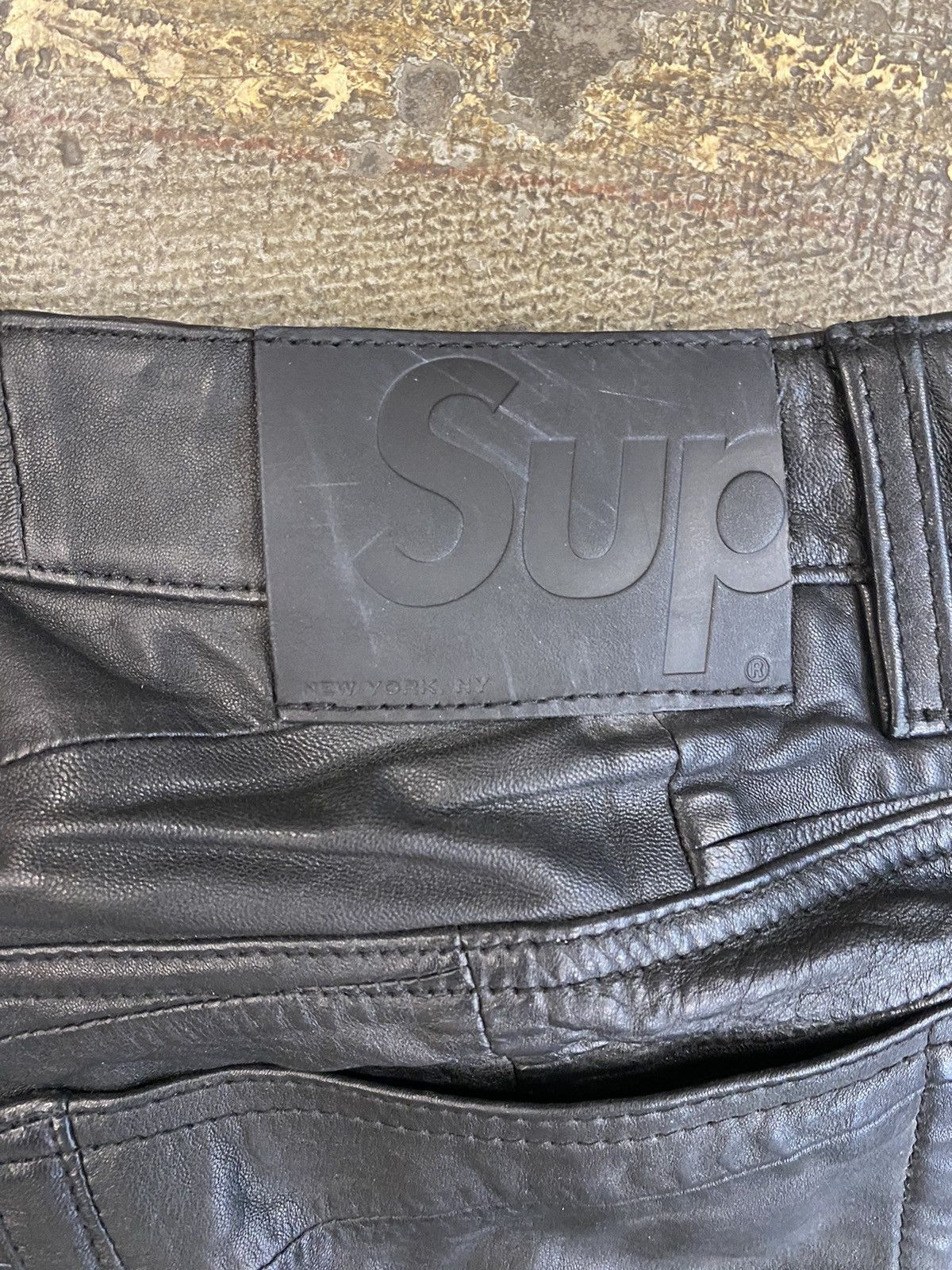 Supreme Patchwork Leather 5 Pocket Jean