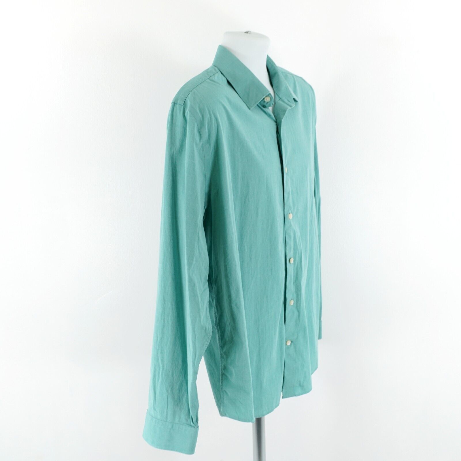 Express Express 1MX Fitted XL 17-17.5 Blue/Green Collared Dress Shir Size US XL / EU 56 / 4 - 9 Thumbnail