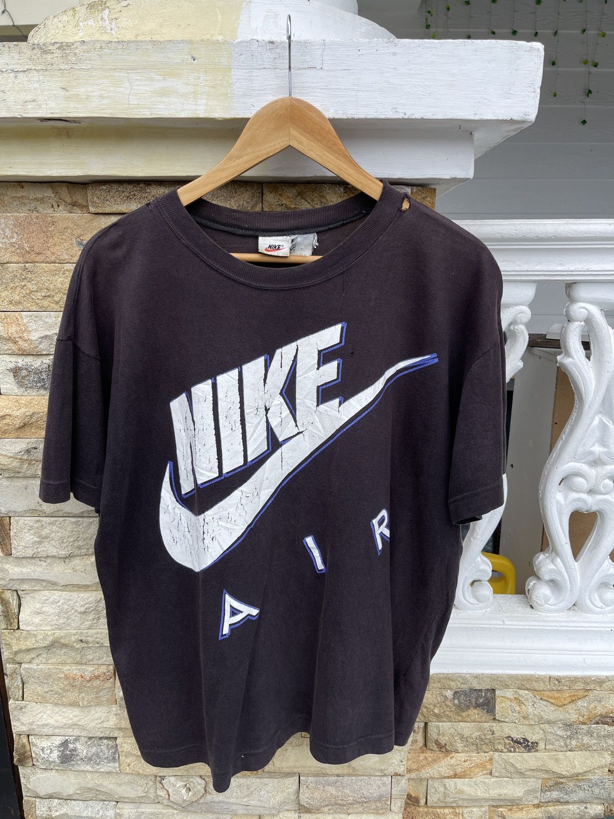 Vintage Last Drop🔥Rare🔥Vtg 90s Faded NIKE AIR Big Logo Swoosh Tee Size US L / EU 52-54 / 3 - 1 Thumbnail