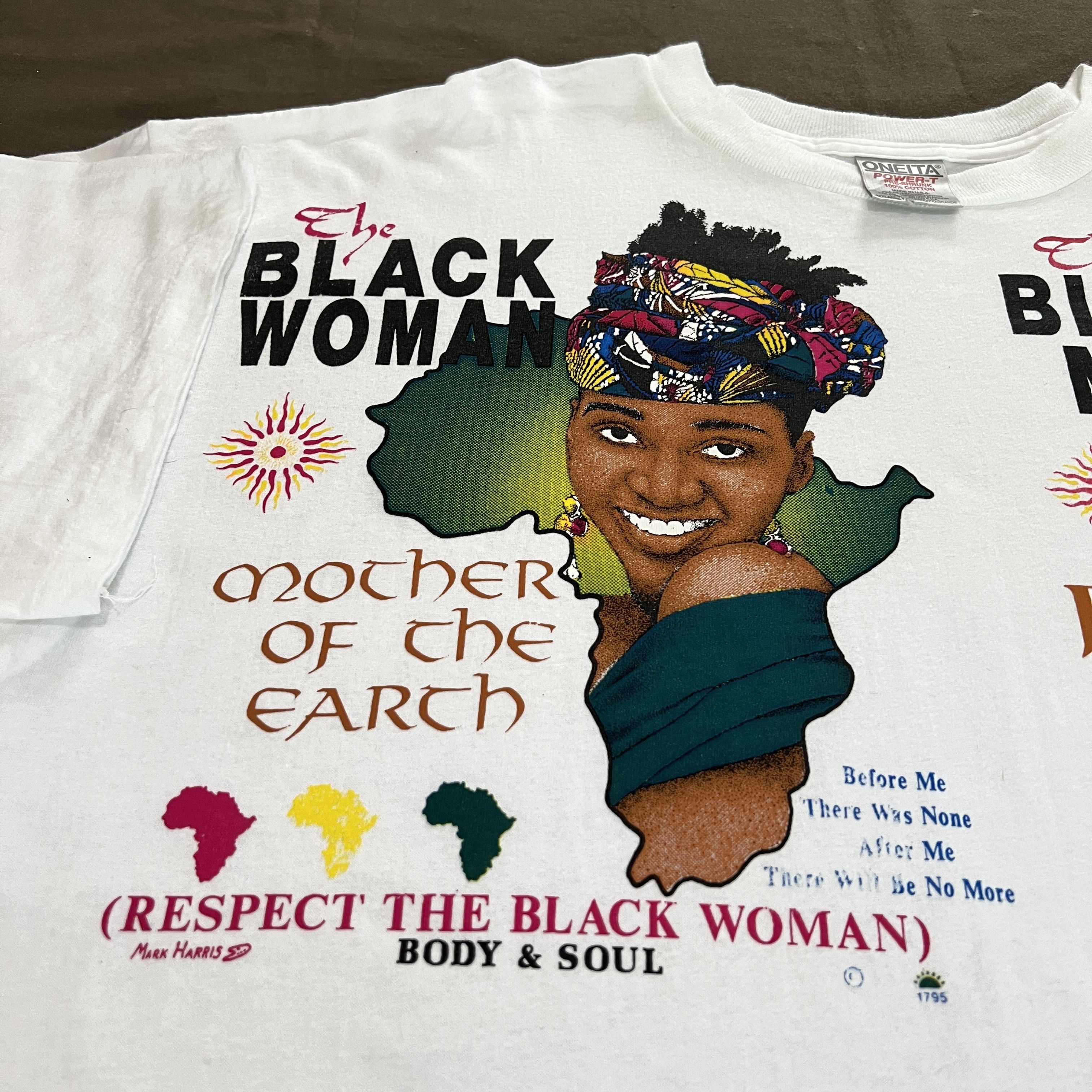 Rap Tees Vintage 90s Black Woman Man Mother Father the Earth Tee 3XL Size US XXL / EU 58 / 5 - 5 Thumbnail