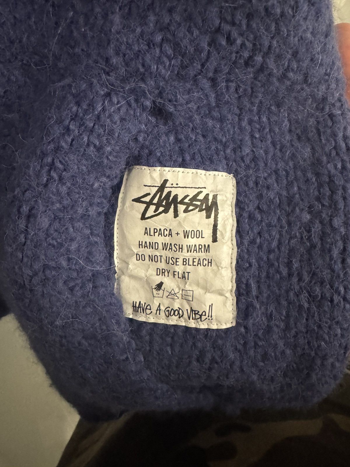 Stussy Blue Stussy Knitted Hoodie Size US L / EU 52-54 / 3 - 4 Thumbnail