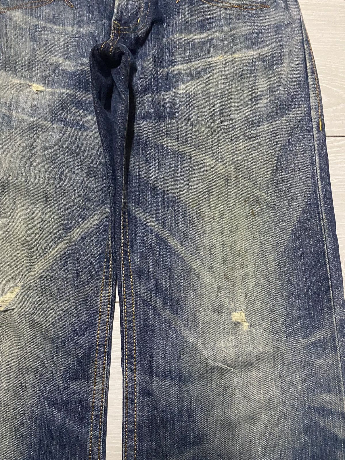 Junya Watanabe Vintage Edwin XV Mud Wash Diatressed Baggy Jeans Size US 32 / EU 48 - 8 Thumbnail