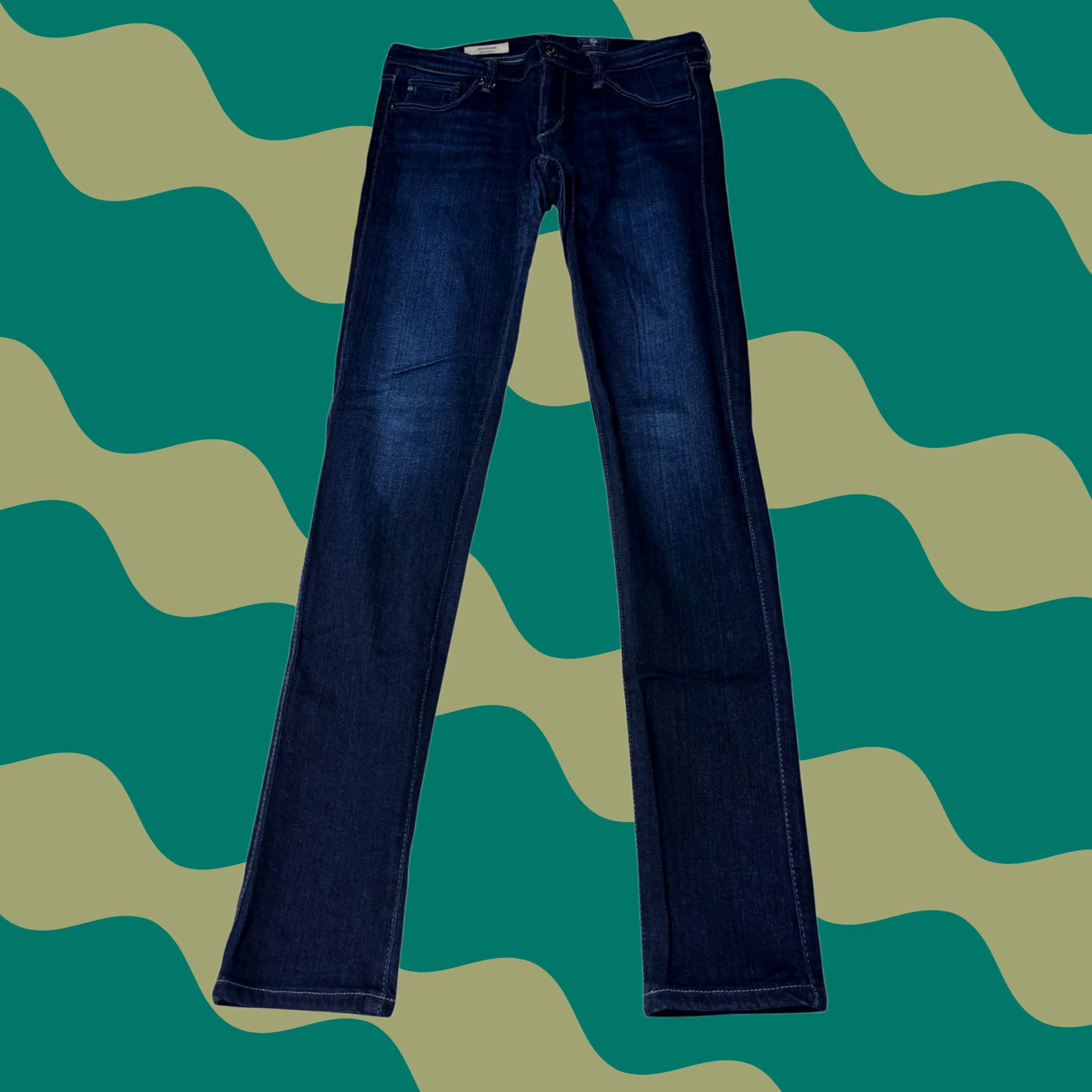 Vintage AG Adriano Goldschmied The Legging Super Skinny Jeans Indigo Blue 27R x L31 USA Women's Jeans Slim Stretch Pockets 5-Pocket Denim Baggy? Size 27" / US 4 / IT 40 - 1 Thumbnail