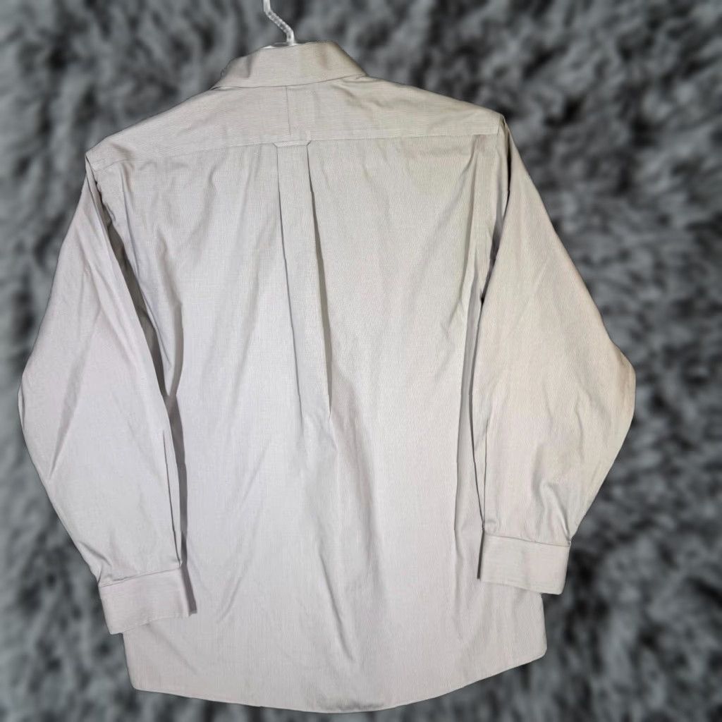 Vintage VINTAGE Gold Label Shirt Mens 16 33 Gray Fitted Dress Shirt 100 Percent Cotton Career Size 42R - 1 Thumbnail