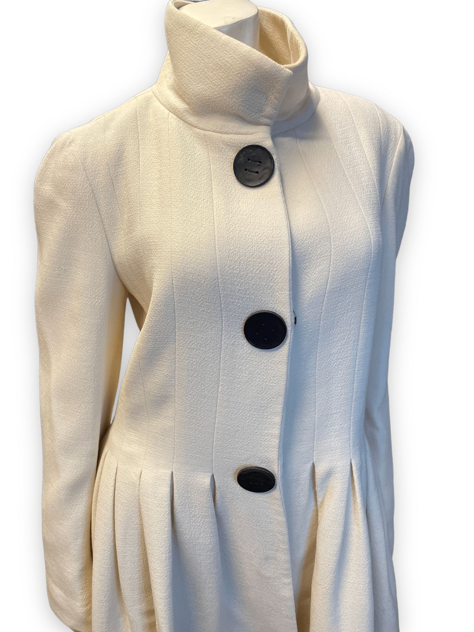 Giambattista Valli Giambattista Valli Vintage Fitted Cream Wool Dress Coat Made In Italy Size M Size M / US 6-8 / IT 42-44 - 4 Thumbnail