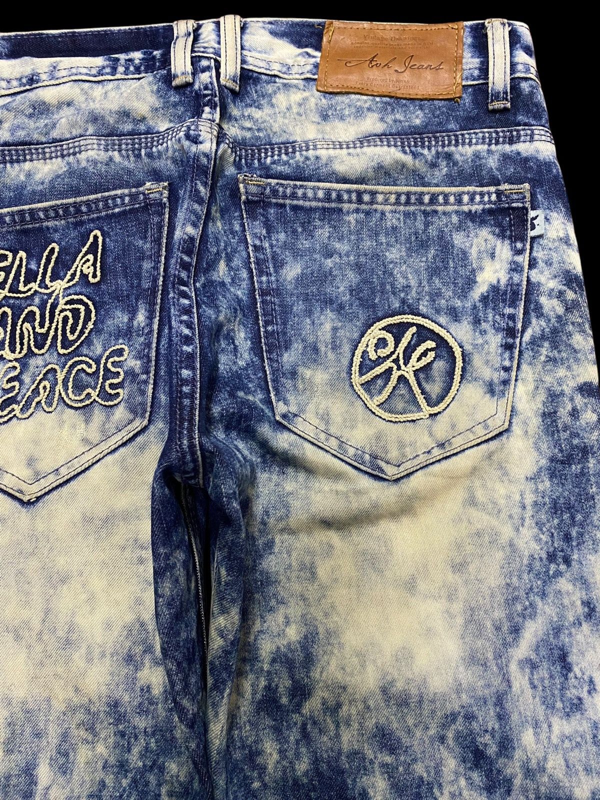 Other Vintage Japanese Brand Acid Wash Embroidered Distressed Jean Size US 33 - 8 Thumbnail