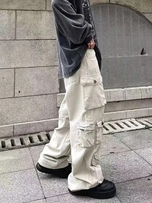Japanese Brand × Jean Street style multi-pocket straight wide-leg cargo trousers Size US 32 / EU 48 - 1 Thumbnail