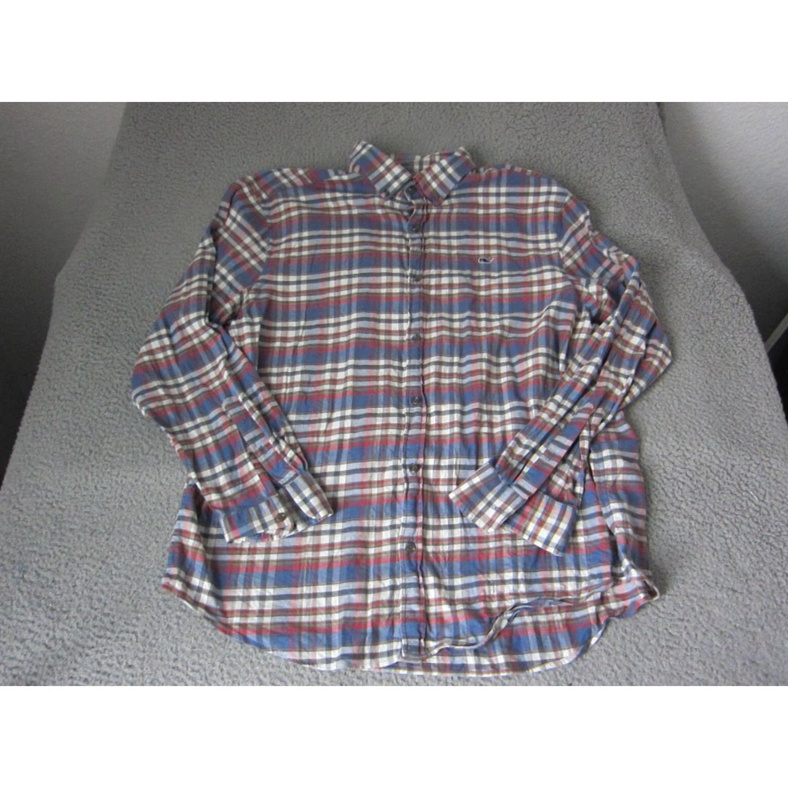 Vineyard Vines Vineyard Vines Shirt XL Blue Red Plaid Whale Mens Button-Up Collared Long Sleeve 90s Colorful Size US S / EU 44-46 / 1 - 2 Thumbnail