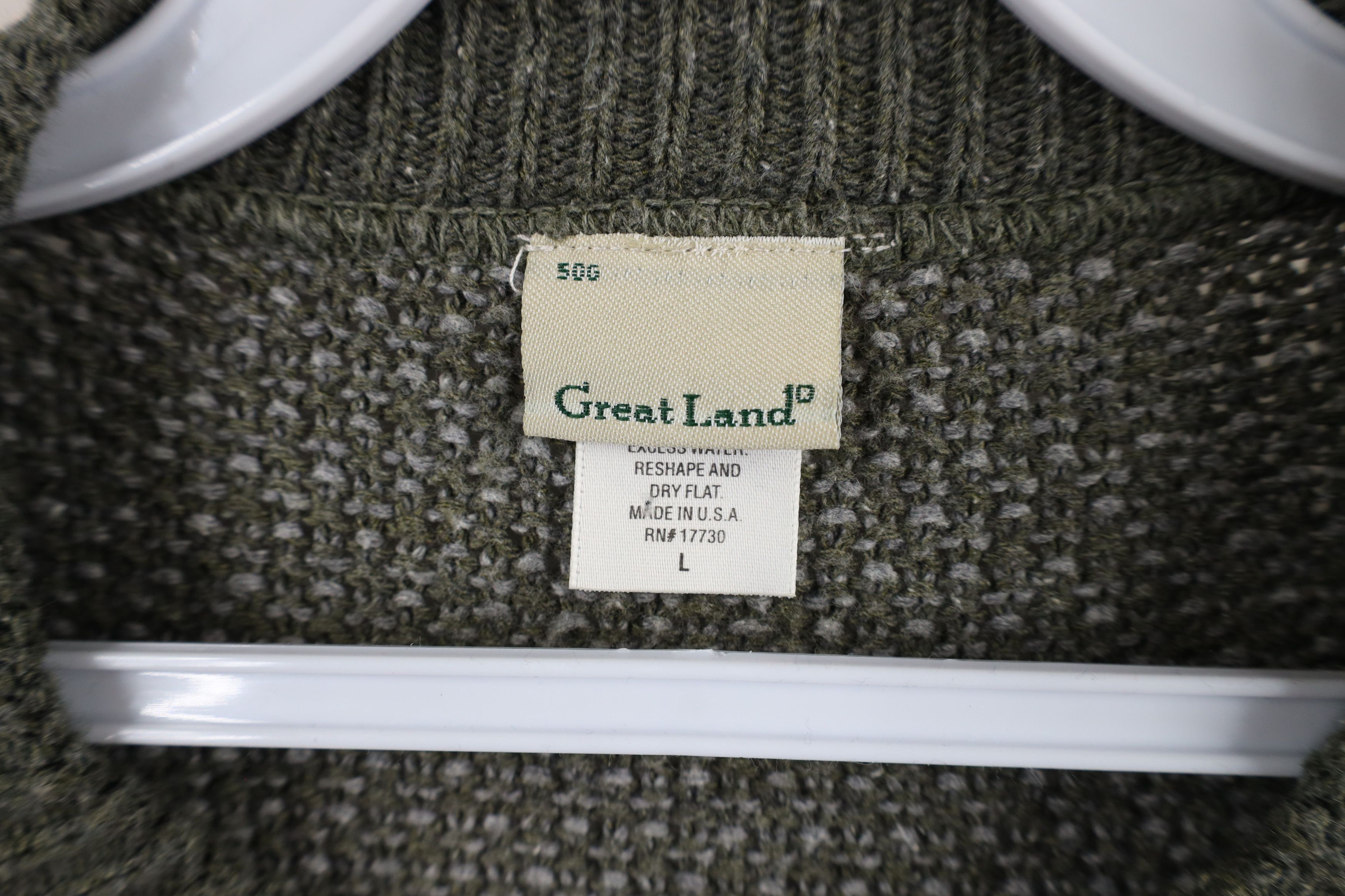 Vintage Vintage 90s Streetwear Thermal Knit Henley Sweater Green USA Size US L / EU 52-54 / 3 - 6 Thumbnail