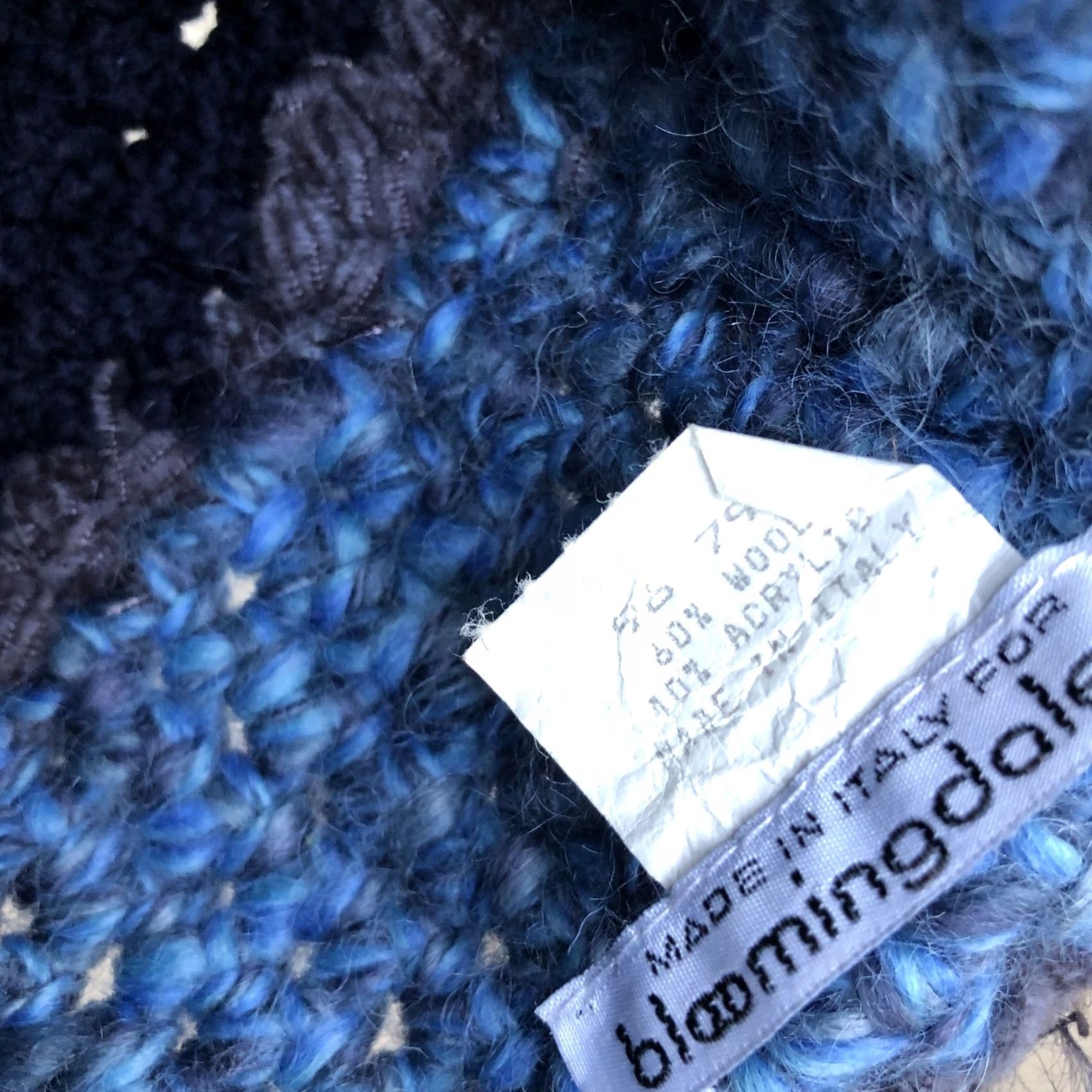 Bloomingdale's VTG 90s Bloomingdale's Wool Blend Beanie Women's Knit Blue Hat One Size Womens Size ONE SIZE - 6 Thumbnail