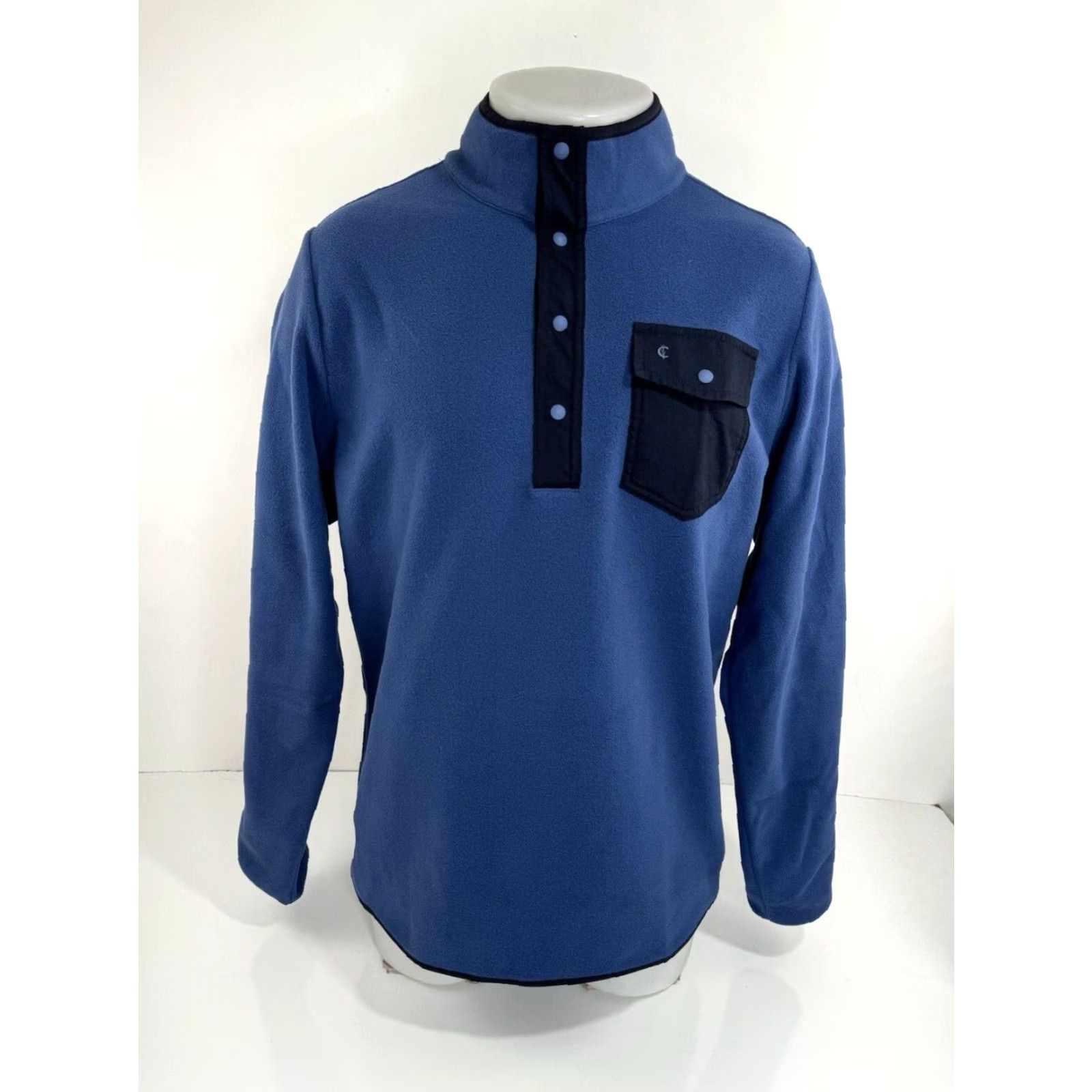 Logo 7 CRIQUET Austin - NEW w TAG - Fleece Pullover Snap Embroidered Logo M Jacket Shirt Mens Blue 90s CQ44 Size US M / EU 48-50 / 2 - 2 Thumbnail