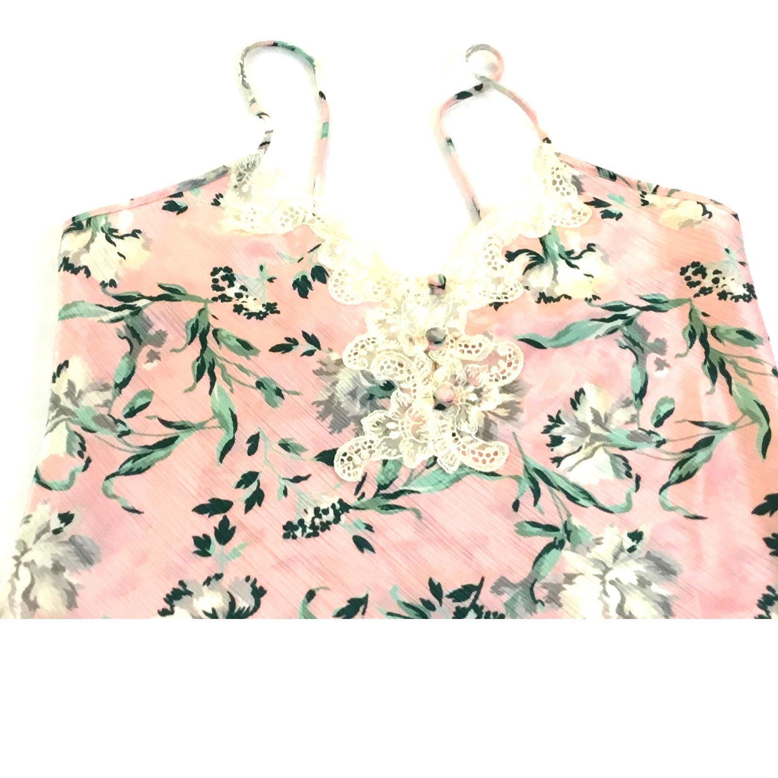 Victoria's Secret Victoria's Secret Camisole Pink Floral Straps Lace Small Size ONE SIZE - 4 Thumbnail