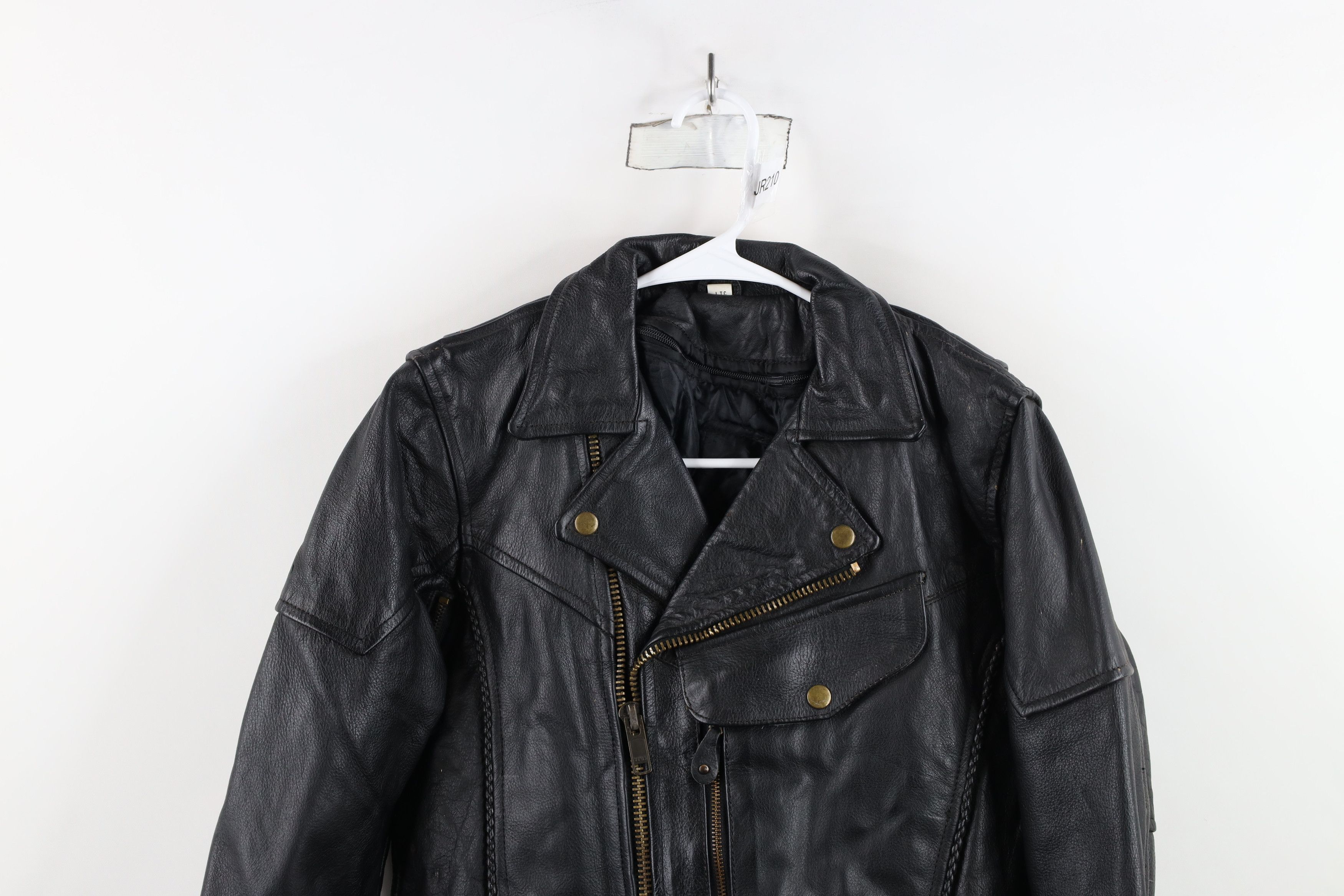Vintage Vintage 90s Streetwear Braided Leather Motorcycle Jacket Size US M / EU 48-50 / 2 - 2 Thumbnail