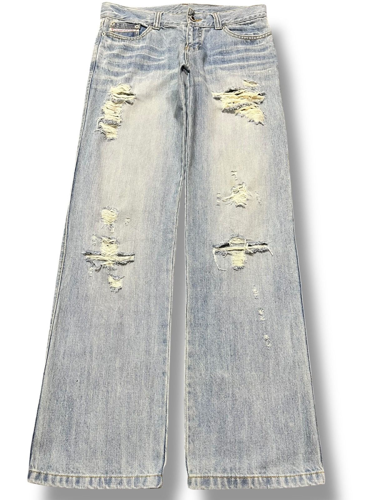 Japanese Brand Vintage Blue Moon Blue Faded Grunge Distressed Denim Size US 31 - 1 Thumbnail