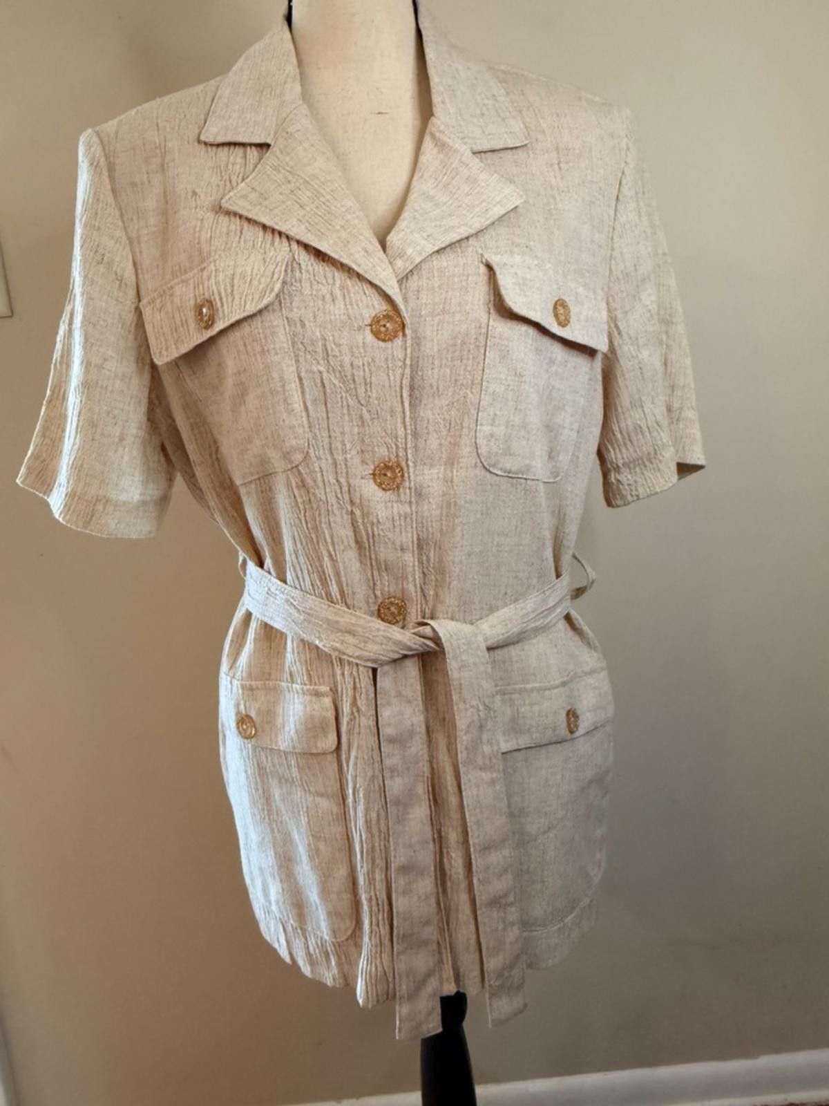 Other Alfred Dunner beige tan button front blazer jacket SZ 8 Size M / US 6-8 / IT 42-44 - 5 Thumbnail