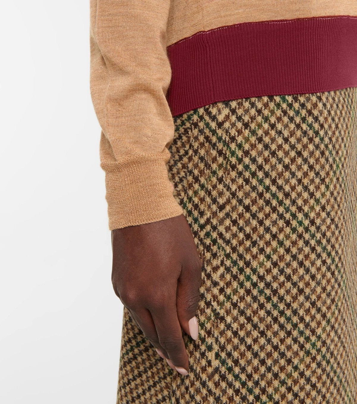 Maison Margiela o1y0625 Polo Sweater in Camel/Burgundy Size M / US 6-8 / IT 42-44 - 3 Thumbnail