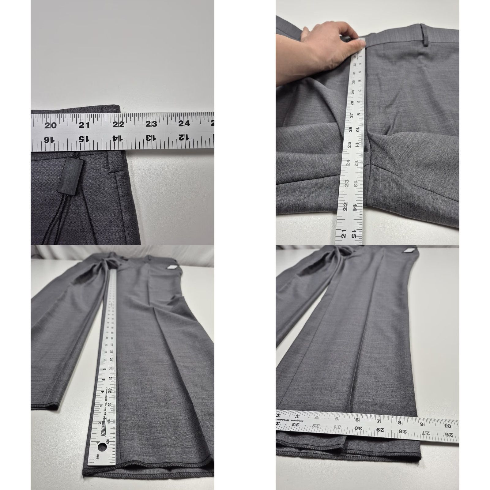 Vintage Galante Uomo Dress Pants Mens 44x36 Gray Wool Flat Front Unhemmed Italy NWT Size US 44 / EU 60 - 8 Thumbnail
