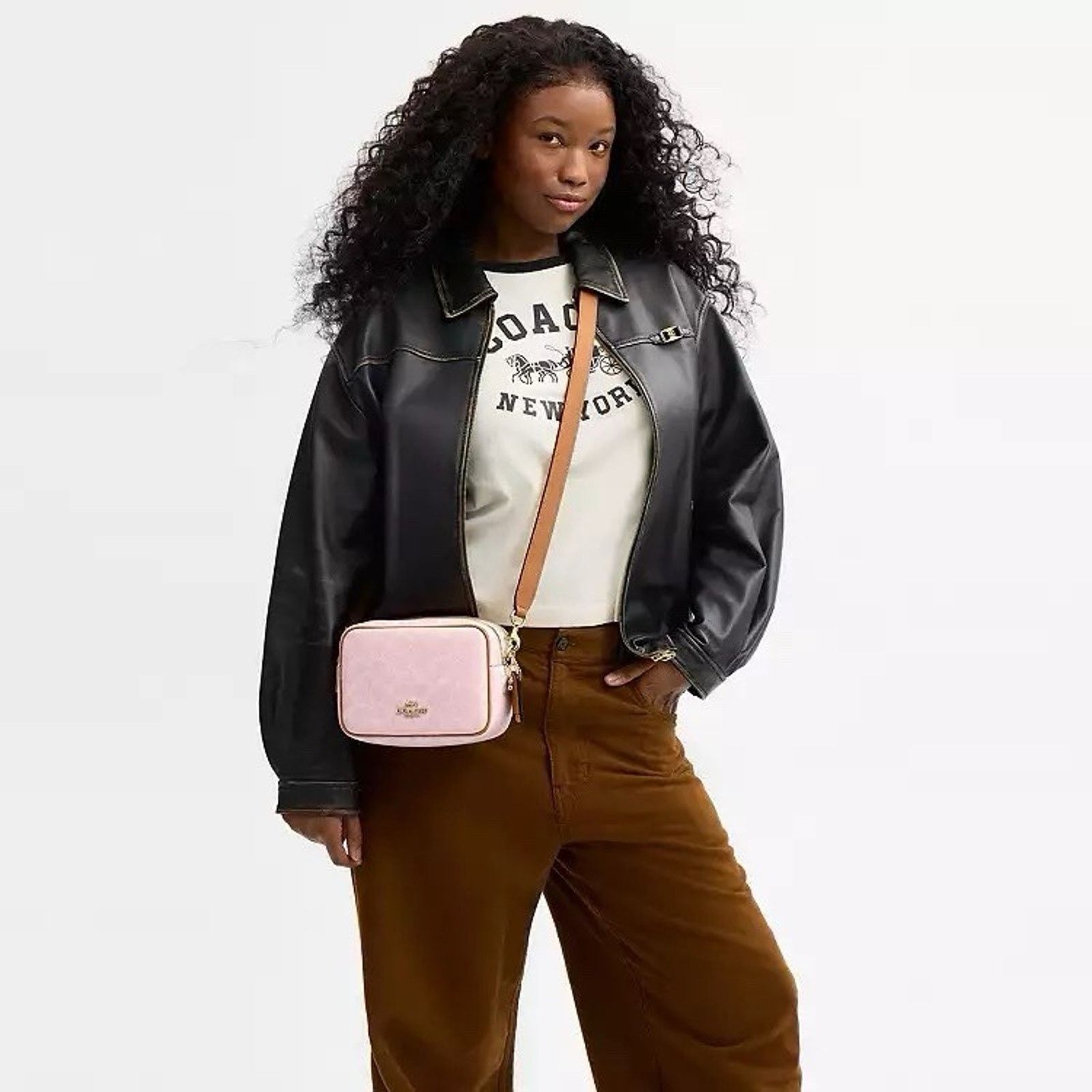 Coach NWT Coach CEK74 Mini Carey Crossbody Bag Charms Powder Pink Size ONE SIZE - 9 Thumbnail