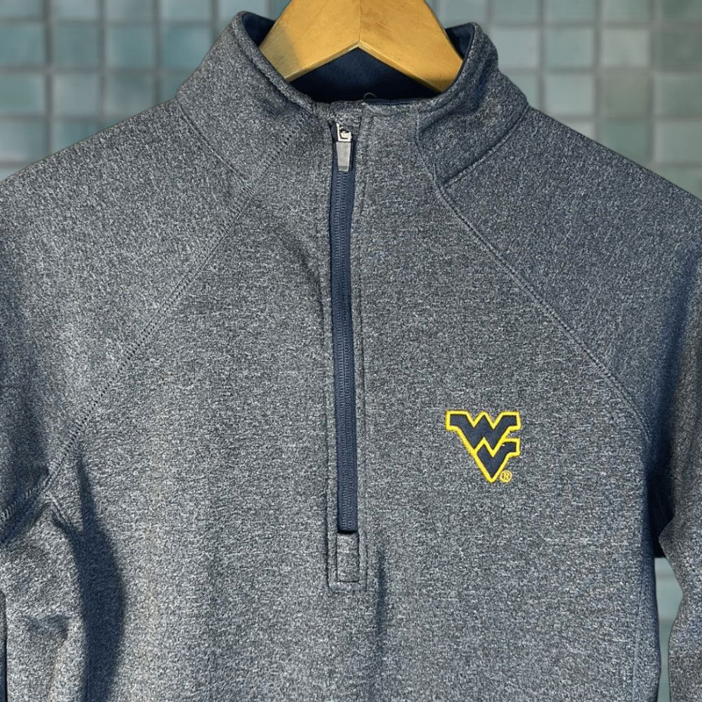 Vintage VINTAGE West Virginia Mountaineers WVU Quarter Zip Gray Sweatshirt M Medium Women size Gray Pullover Colosseum Shirts Size M / US 6-8 / IT 42-44 - 1 Thumbnail