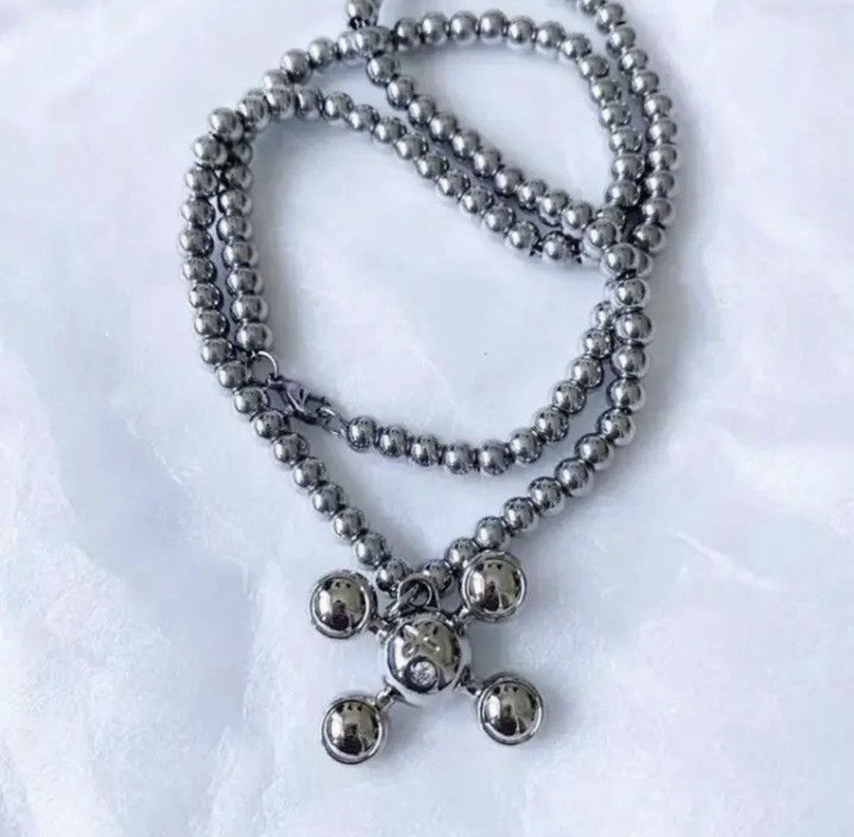 Jewelry Round Bead Chain Quadangle Ball Pendant Size ONE SIZE - 8 Thumbnail