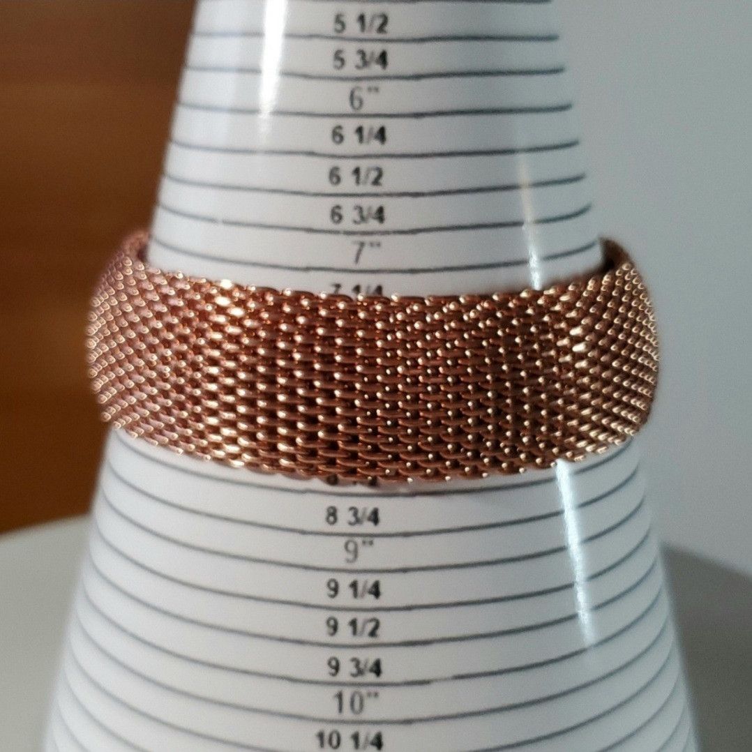 Other Mesh Bracelet 7.5" Reticulated Copper Rose Gold Flexible Size ONE SIZE - 6 Thumbnail