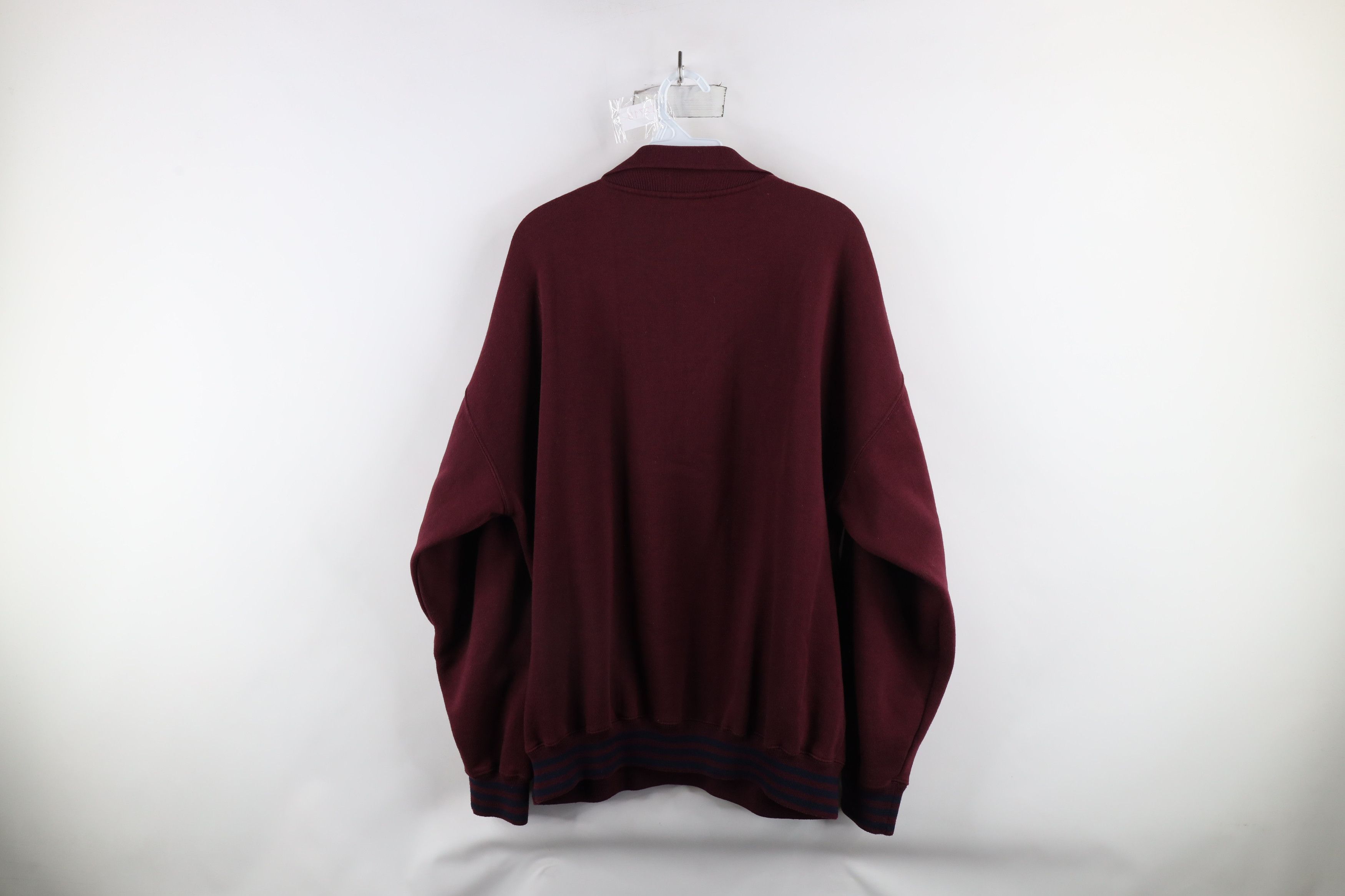 Vintage Vintage 90s Streetwear Striped Collared Henley Sweatshirt Size US L / EU 52-54 / 3 - 7 Thumbnail