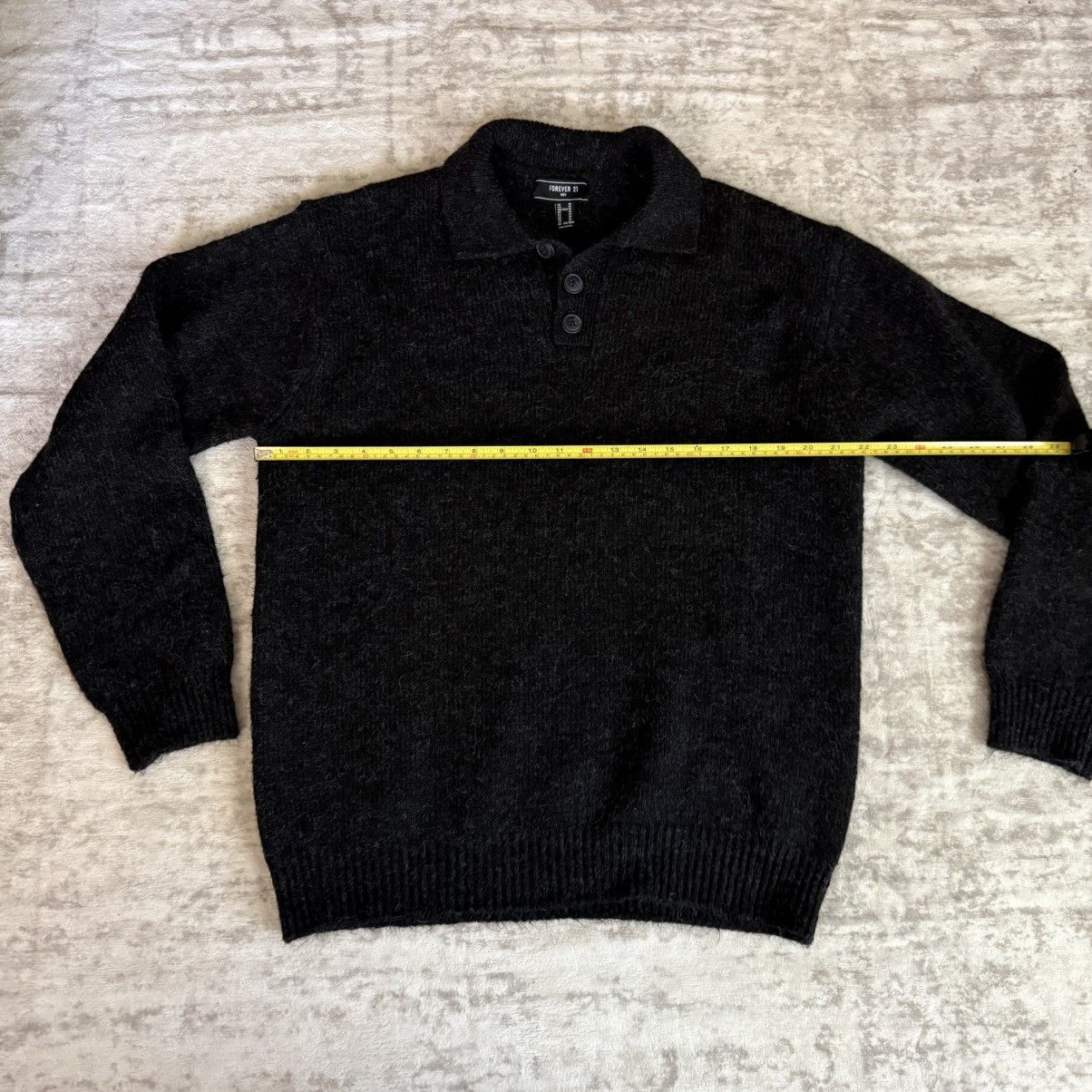 Forever 21 Forever 21 Men's Black Button-Collar Sweater Size US M / EU 48-50 / 2 - 2 Thumbnail