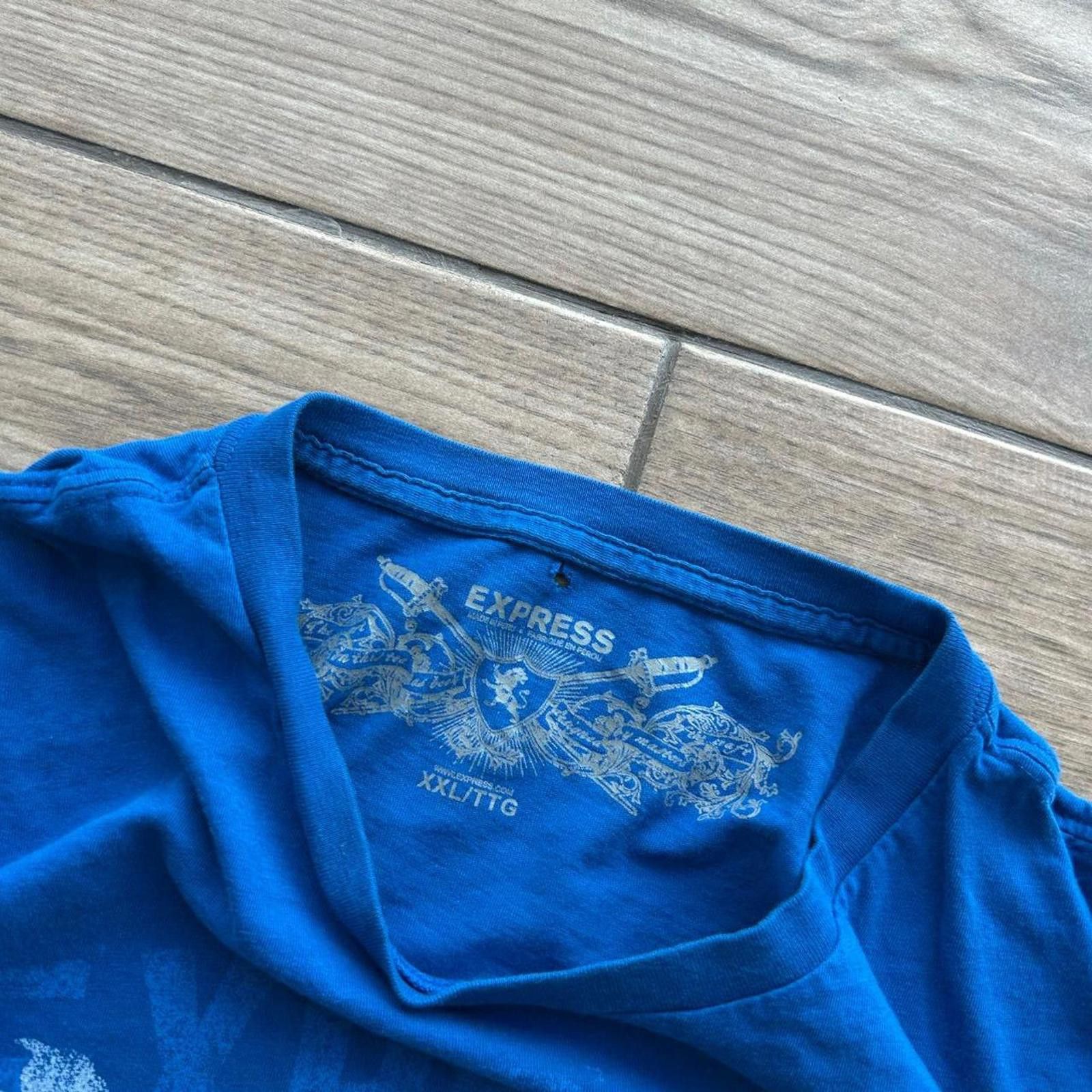 Express Y2K Blue Express Grunge Emo Goth Tiger T-Shirt Size US XXL / EU 58 / 5 - 5 Thumbnail