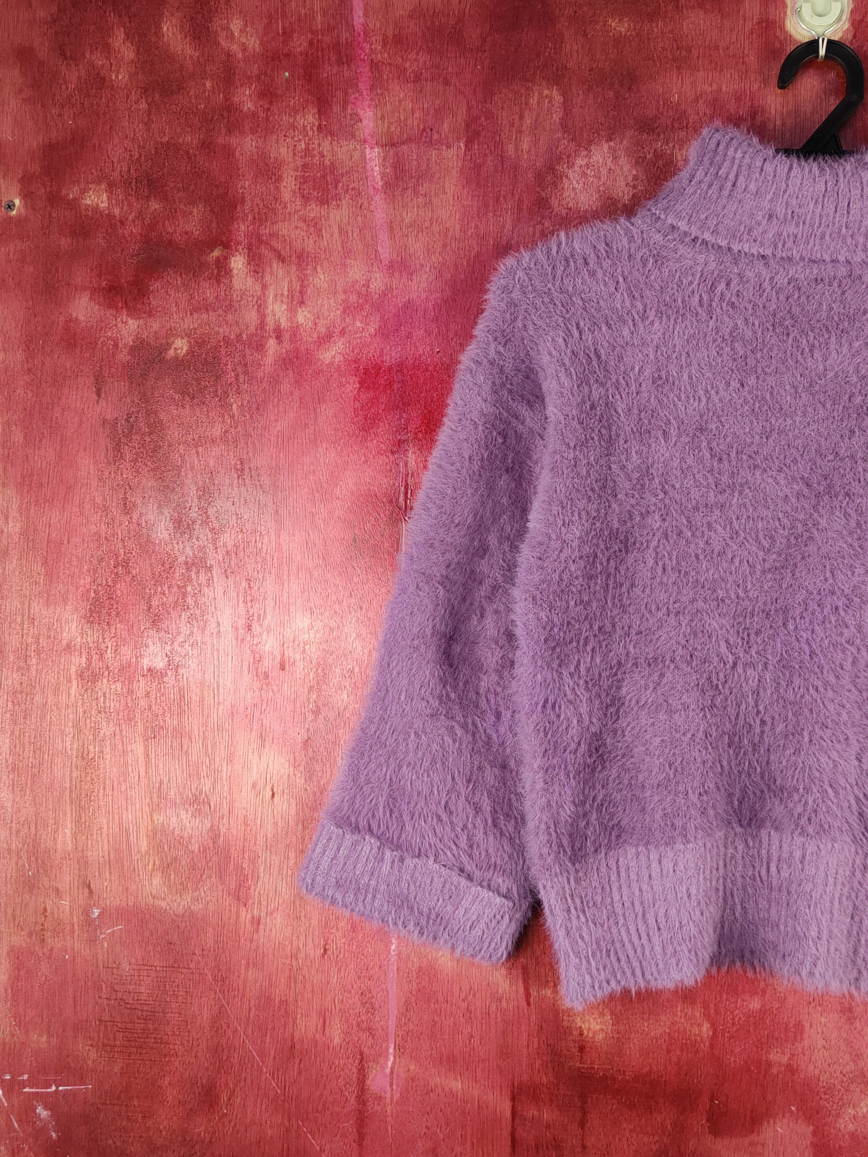 Homespun Knitwear Japanese Brand Purple Shag Shaggy Fur Mohair Knitwear #S2096 Size XS / US 0-2 / IT 36-38 - 8 Thumbnail