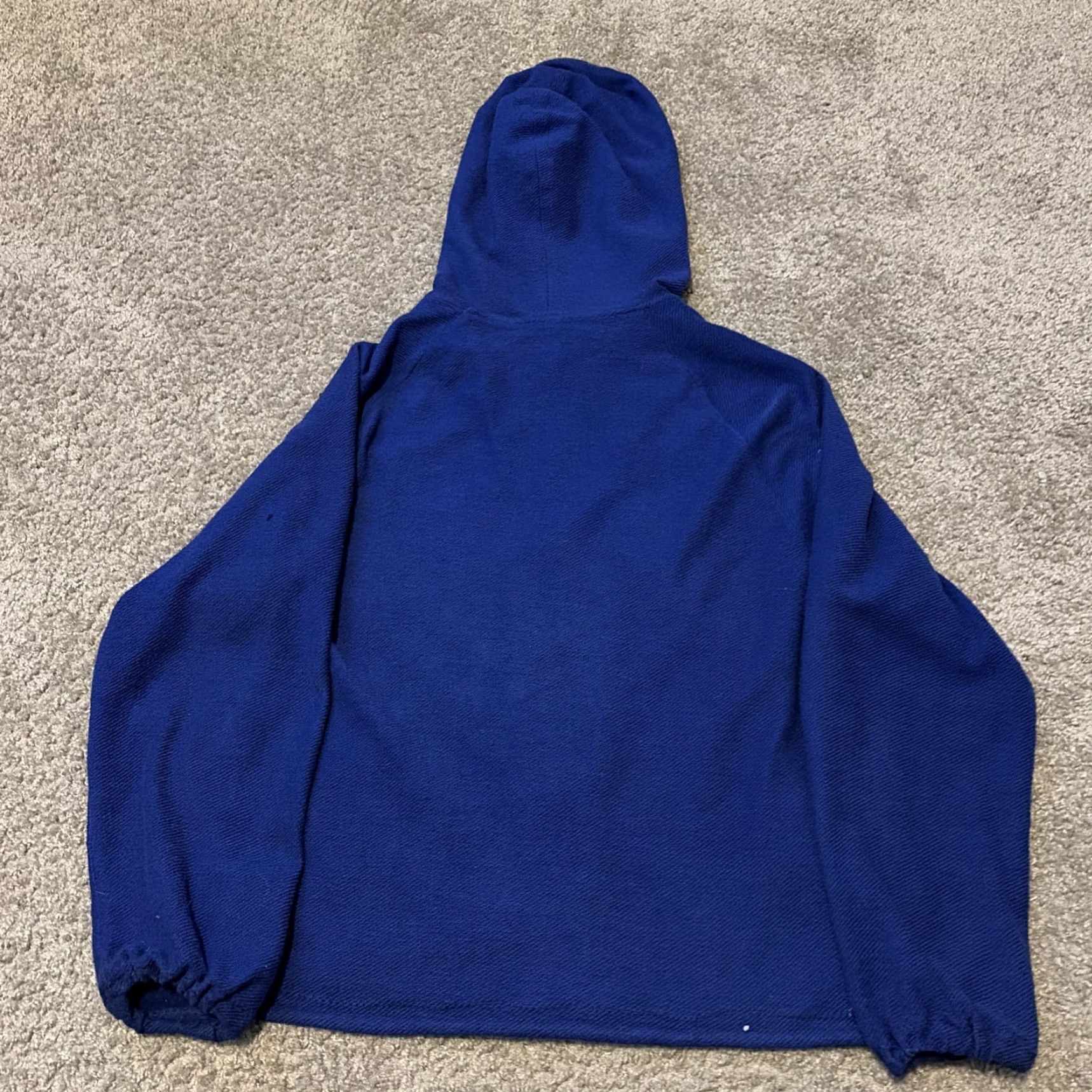 Vintage VINTAGE 1950s Blue Crepe Woven Cloth Full Zip Hoodie Jacket Conmar Zipper Large Mens) Size US L / EU 52-54 / 3 - 2 Thumbnail