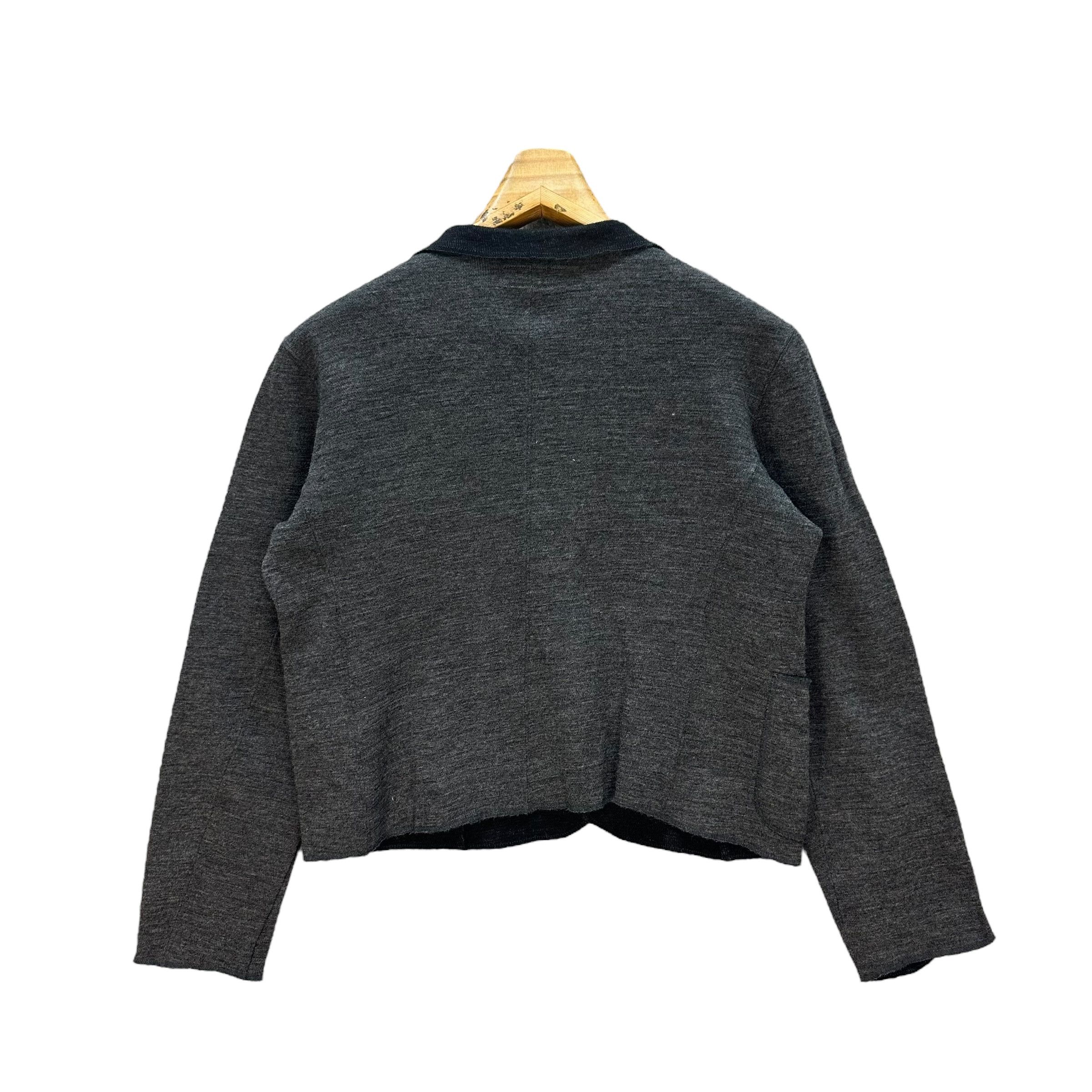 Yohji Yamamoto Y's DOUBLE COLLAR WOOL CROP JACKET / CARDIGAN #8810-028 Size M / US 6-8 / IT 42-44 - 10 Thumbnail
