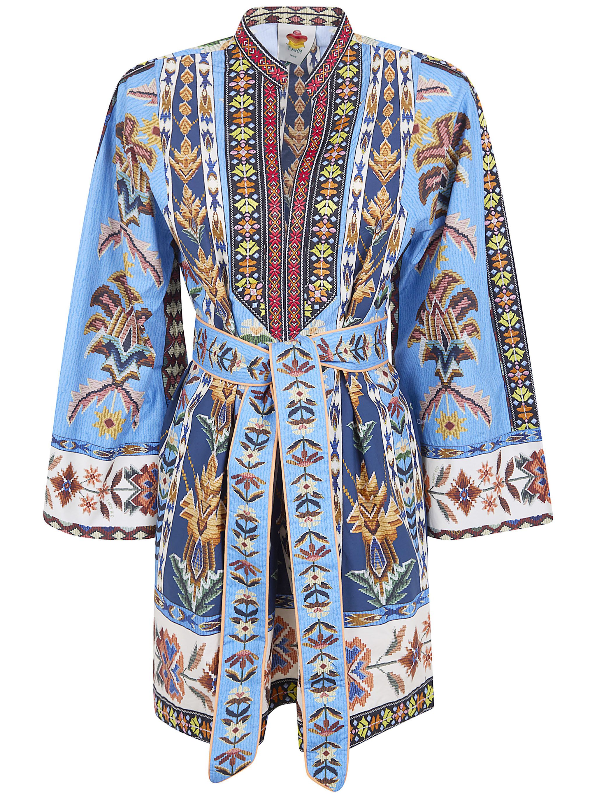 Farm Rio EMBROIDERED TAPESTRY MINI DRESS Size XS / US 0-2 / IT 36-38 - 1 Thumbnail