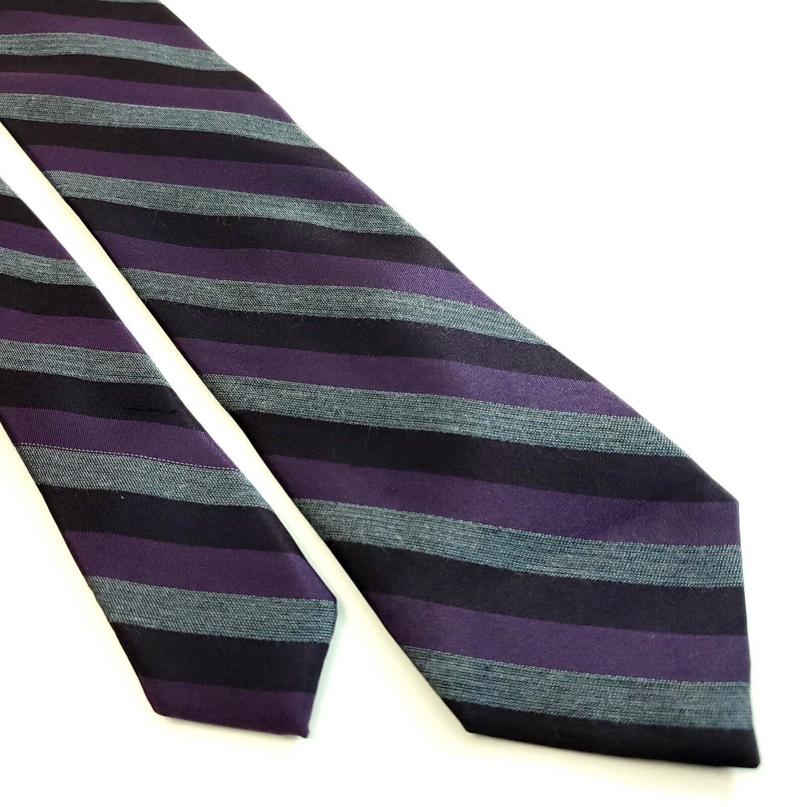 Calvin Klein Calvin Klein Black Gray Purple Striped Striped Long Skinny S Size ONE SIZE - 1 Thumbnail