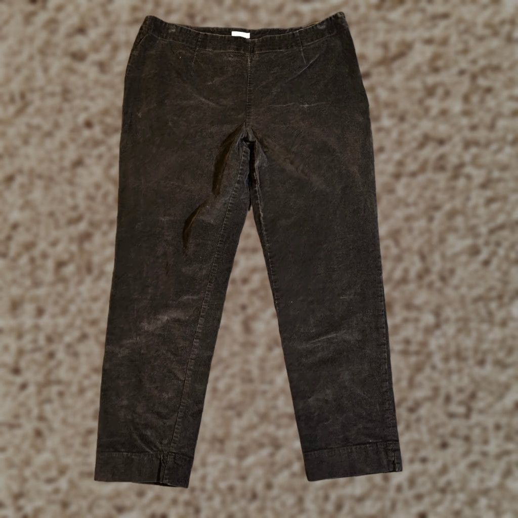 J. Jill J. Jill Pants Womens 18 Brown Corduroy Tapered Stretch Casual Dress Pants Plus Womens Size 40" / US 18 - 1 Thumbnail