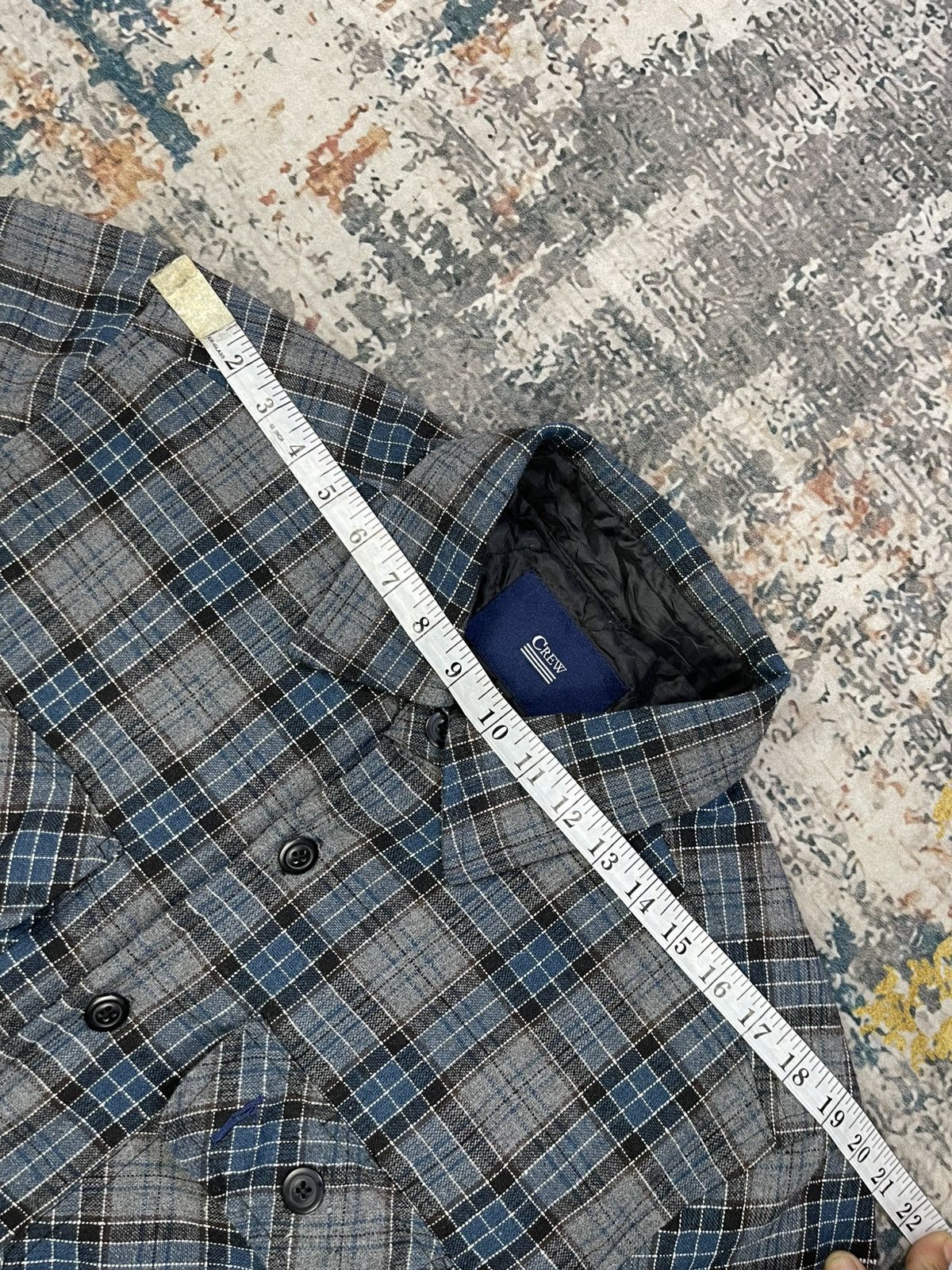 Japanese Brand Crew Checked Plaid Flannel Padded Shacket Size US L / EU 52-54 / 3 - 12 Thumbnail