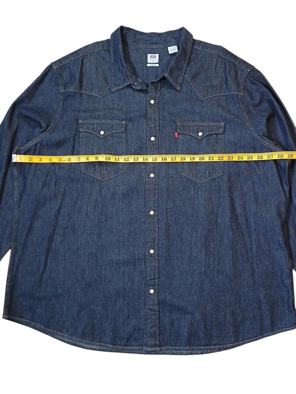 Levi's Levi's Men's Big & Tall 3XL Western Pearl Snap Denim Shirt Size US XXL / EU 58 / 5 - 4 Thumbnail