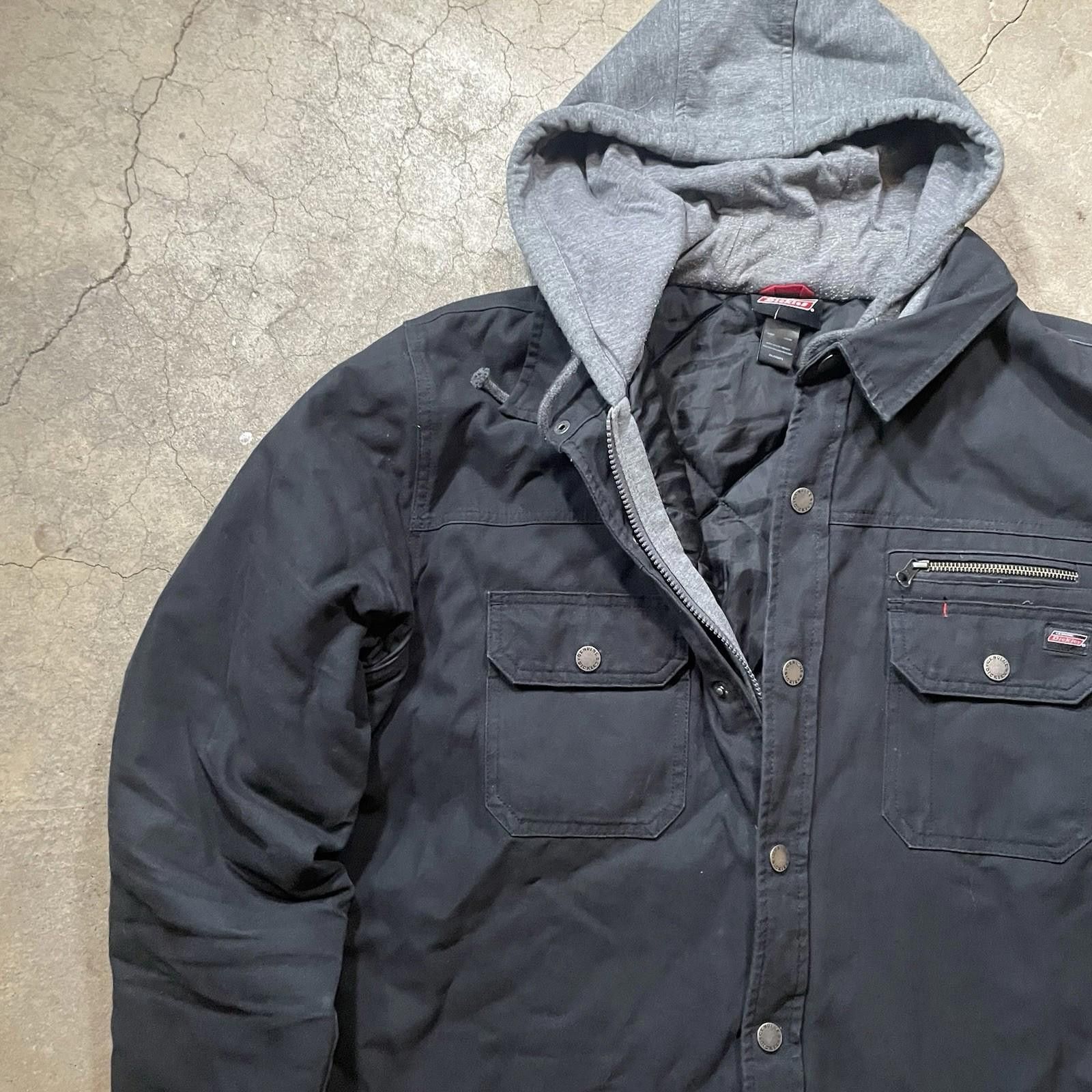Dickies Dickies Black Workwear Canvas Button Zip Up Jacket Men's 2XL Size US XXL / EU 58 / 5 - 3 Thumbnail