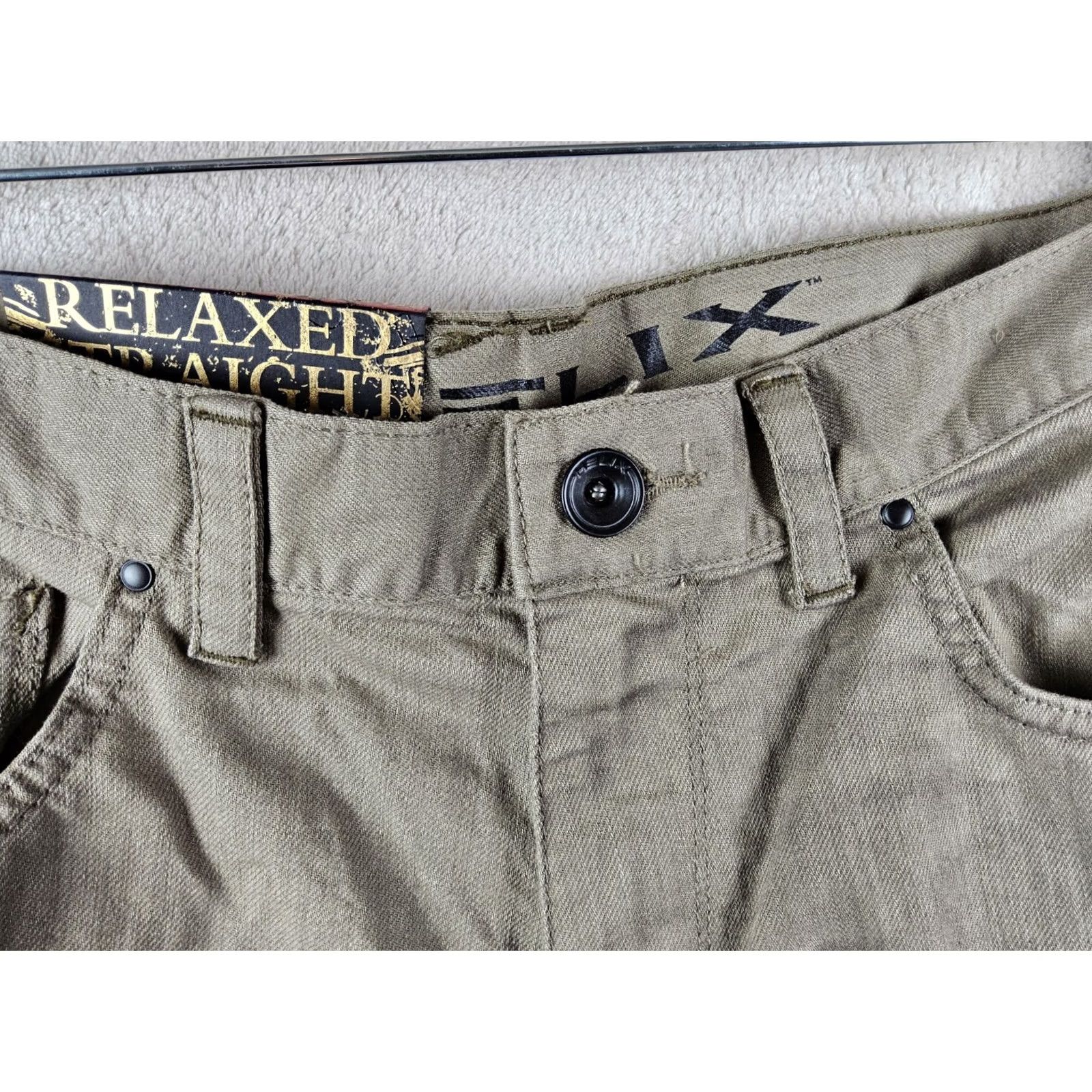 Denime Helix N56 Men’s Relaxed Straight Brown Denim Jeans 34x30 Jeans Regular 5-Pocket Belt Loops Cotton Denim Mens Black? Size US 34 / EU 50 - 3 Thumbnail